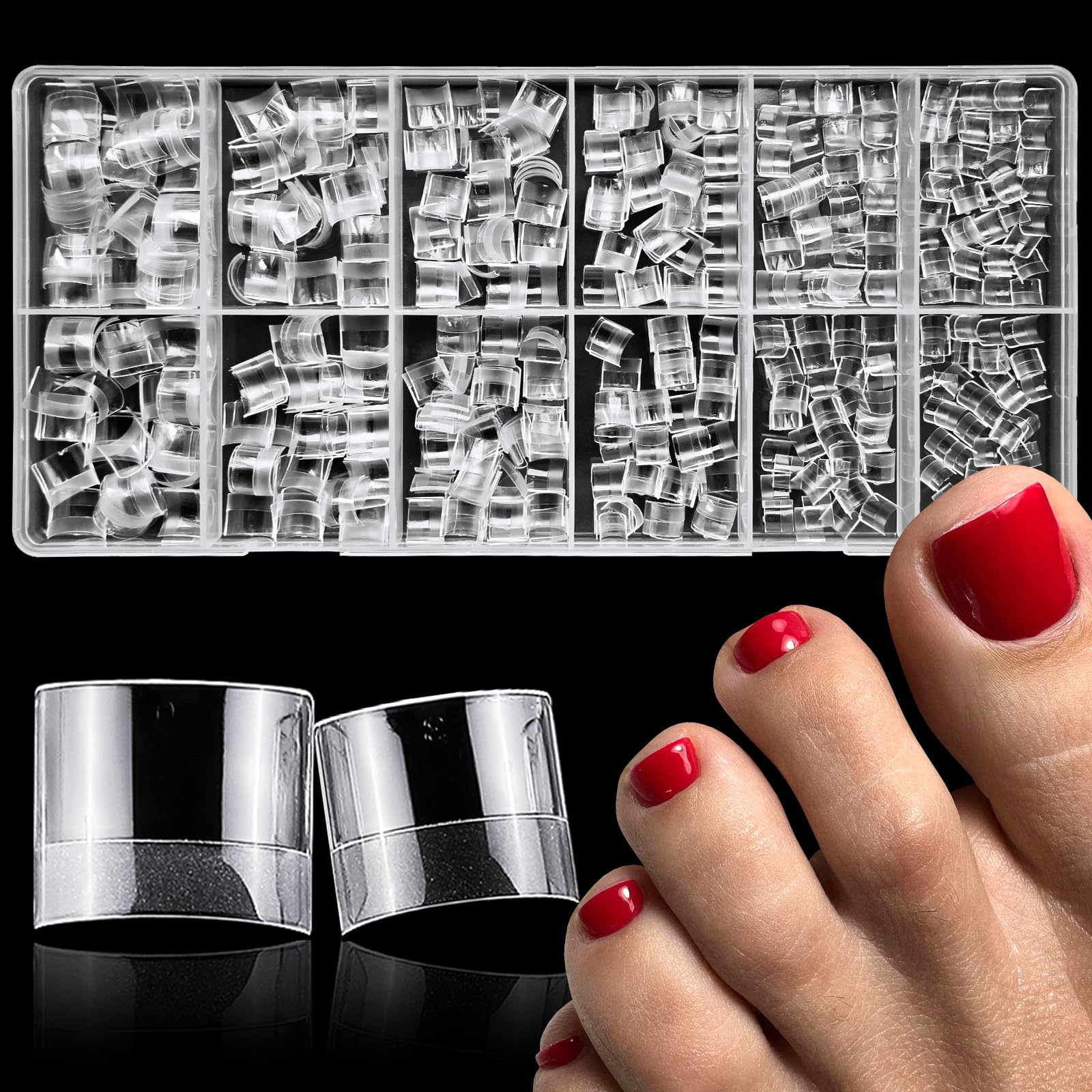 600Pcs Square Nail Tips, Half Cover Short Square Gel Nails Tips Pre-shape Acrylic Nail Tips Extra Short Clear Fake Nails 12Sizes False Tips for Nail Extensions