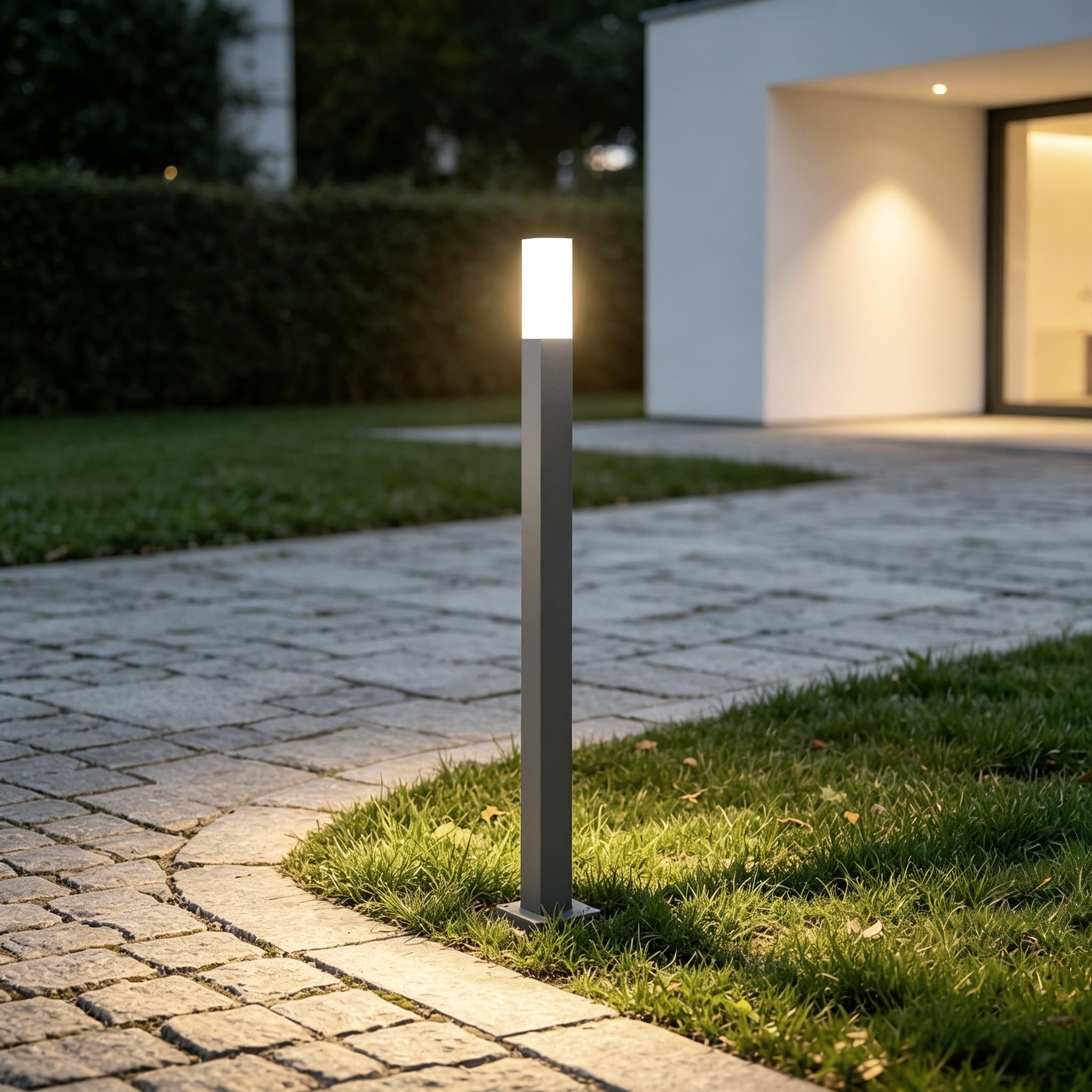 Mai & Mai Lampe sur Pied Extérieur LED IP65 38x38x806mm Gris foncé