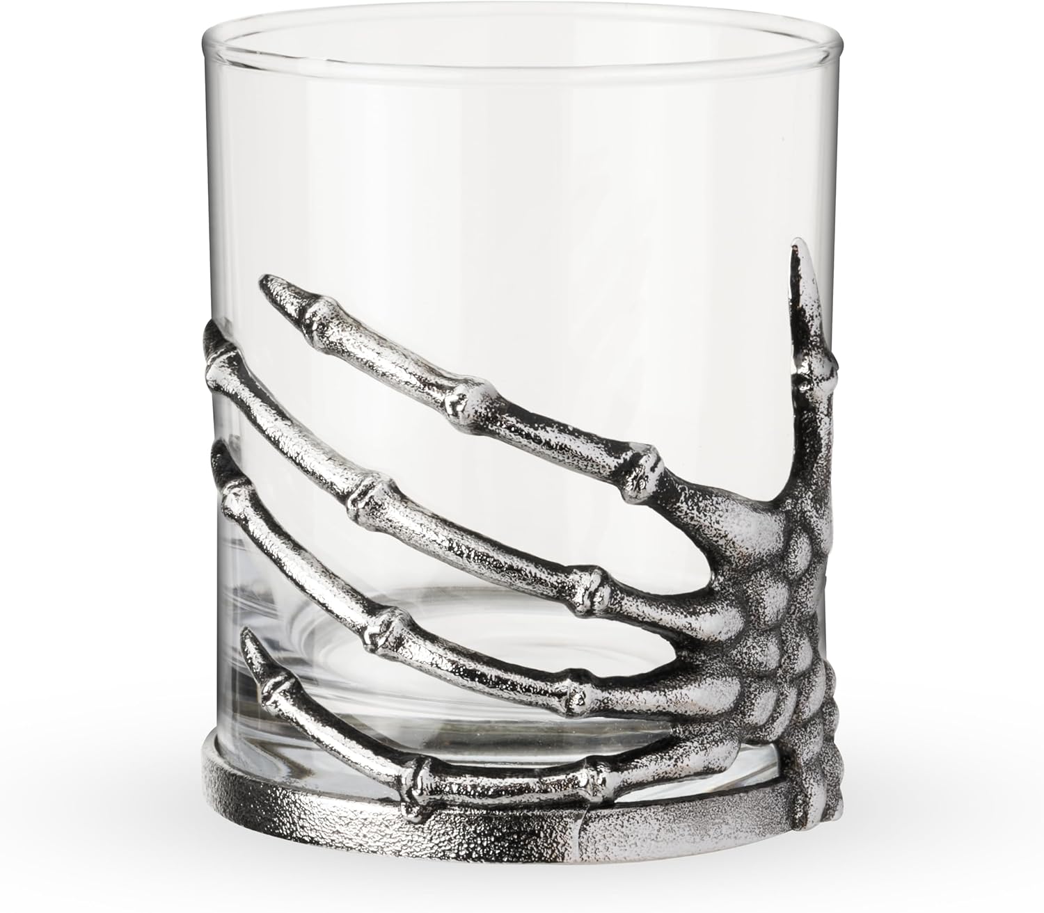 Twine Skeleton Hand Cocktail Tumbler, Gothic Whiskey Glass with Metal Skeleton Wrap, Spooky Halloween Barware for Bourbon, Cocktails & More, 10 oz., Set of 1 - Image 5