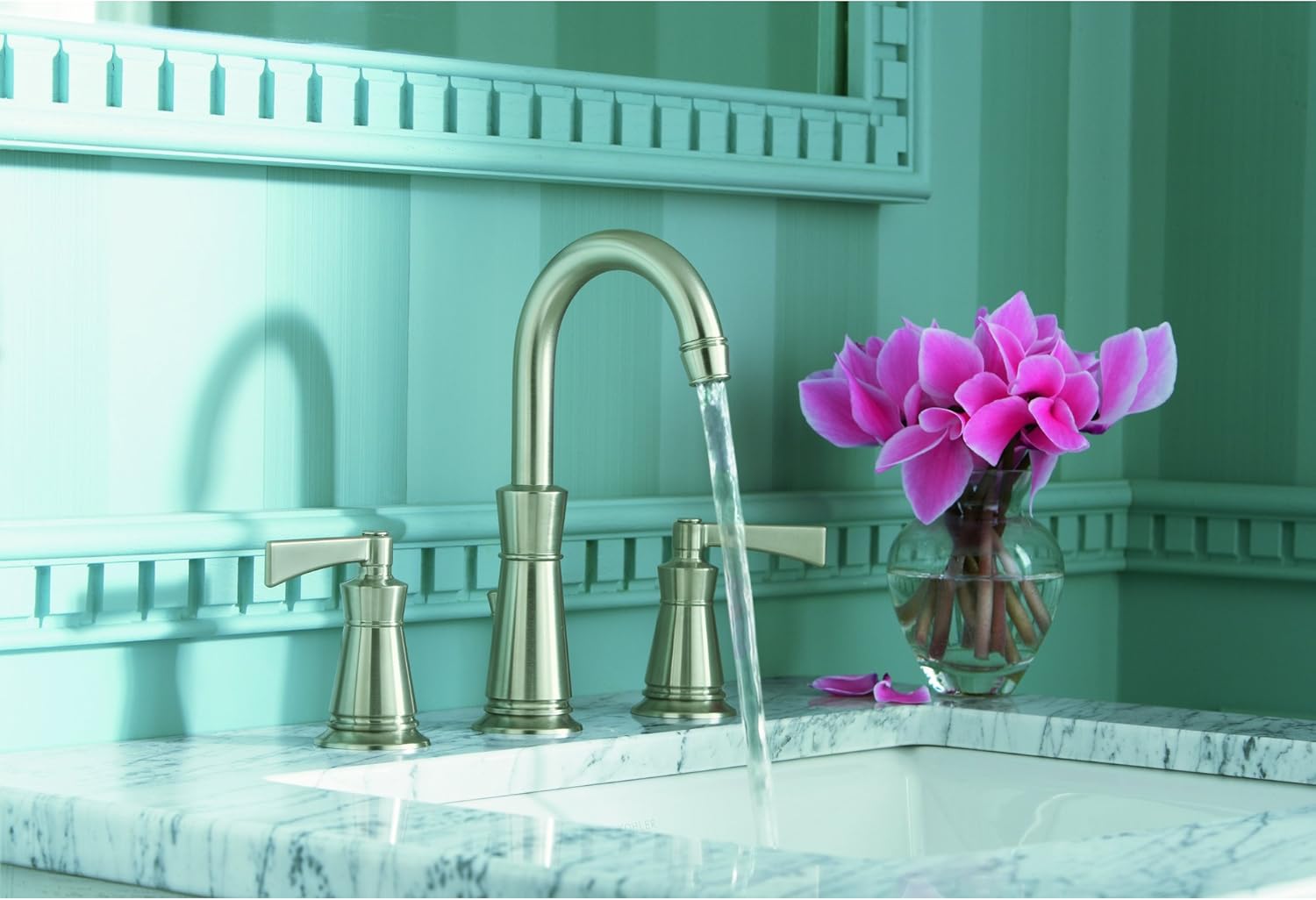 KOHLER K-11076-4-BN Archer Lavatory Faucet with 8-Inch Centers, Vibrant Brushed Nickel