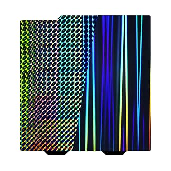 Double Sided Smooth A1 Mini H1H Plate, Rainbow Streak + Phantom Pattern Build Plate, 184x184mm for Bambu Lab A1 Mini Spring Steel Print Bed Holographic Effect Plate