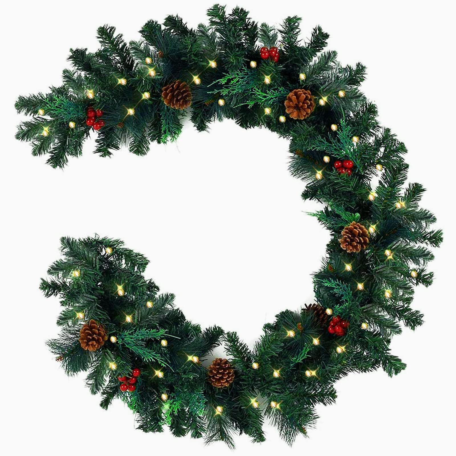 Buy BITOWAT 6FT/1.8M Christmas Garland, PreLit Decorated Garland