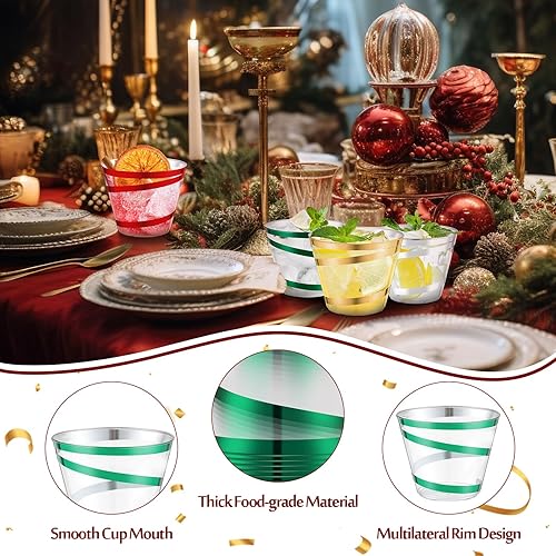 Vista 165 de Gejoy Vasos de plástico con borde de 9 onzas, vasos desechables para beber vino, vasos transparentes y elegantes de Halloween para suministros