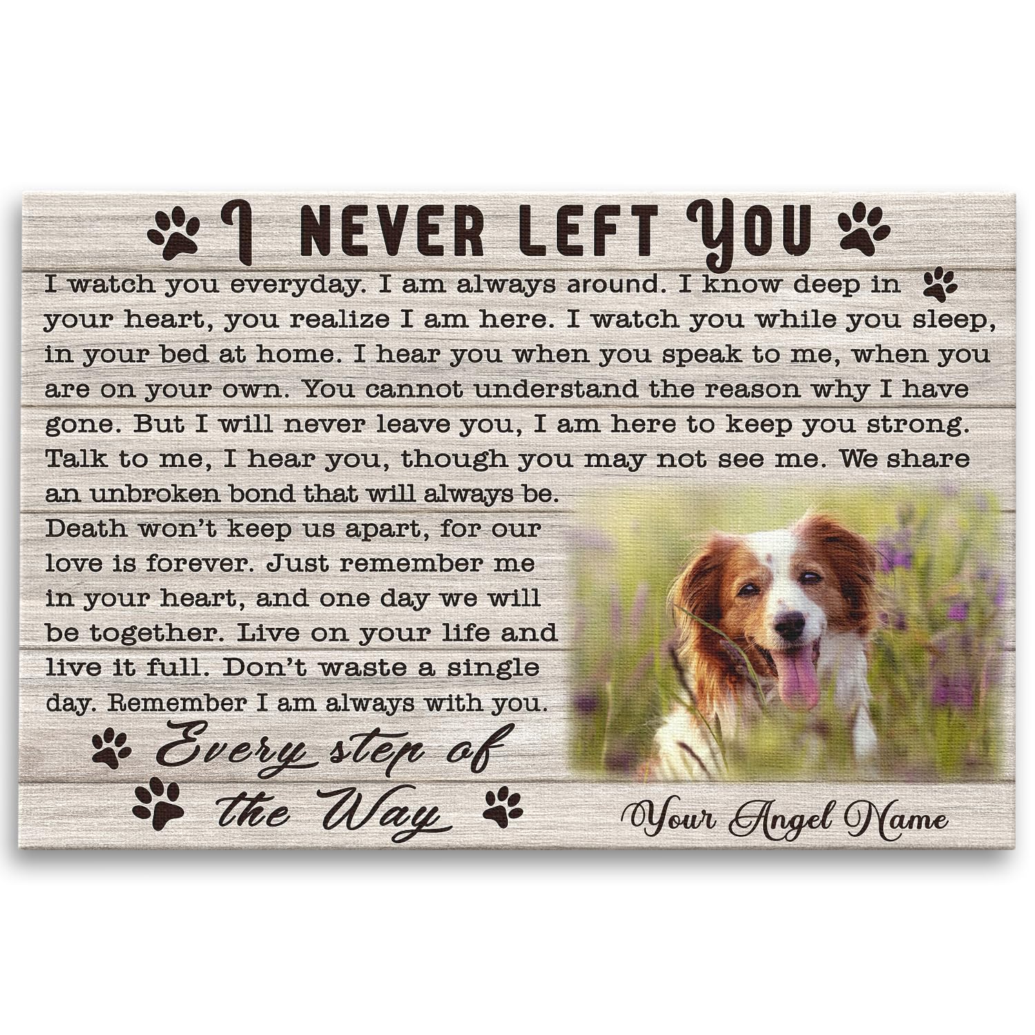 Dem Canvas Personalized Dog Canvas Remembrance Gifts For Loss of Dog, Custom Pet Memorial Gifts (12x08)
