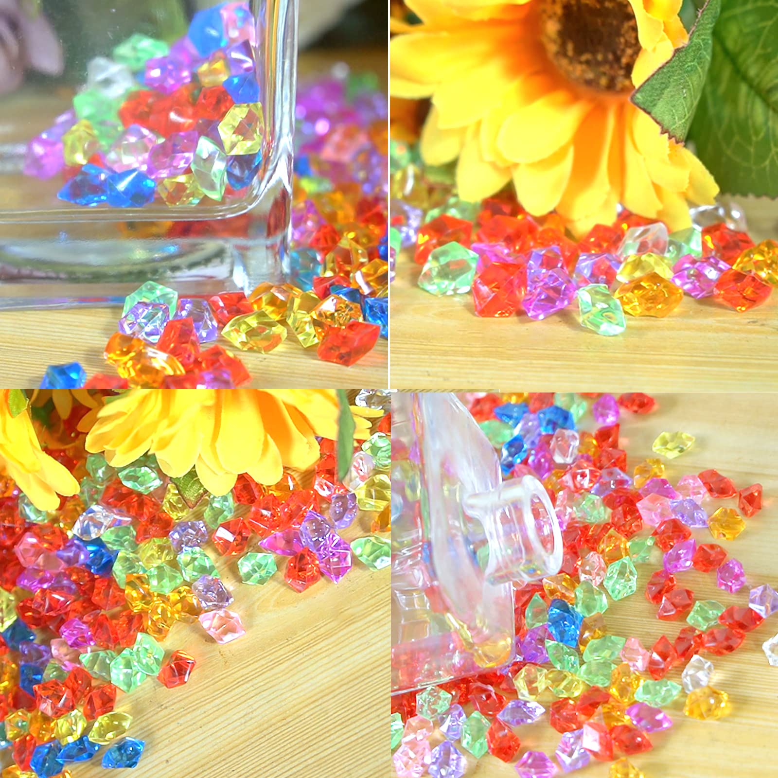 200 Pietre Preziose Acriliche Multicolori Per Bambini – Gemme Trasparenti Brillanti Per Caccia Al Tesoro E Decorazioni