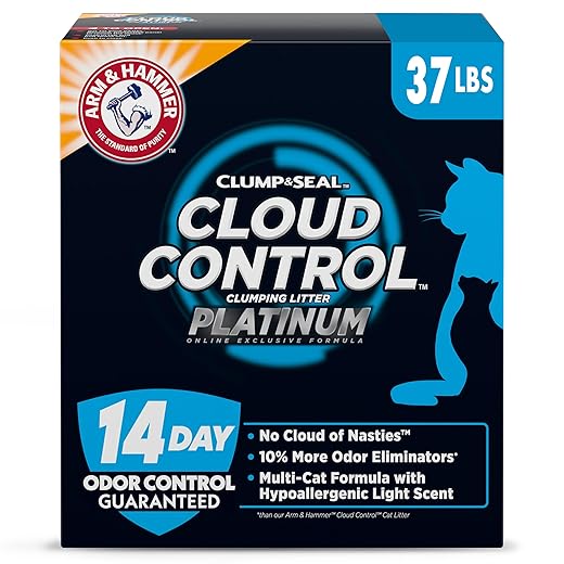 ARM & HAMMER Cloud Control Platinum Clumping Cat Litter Odor Control, 37 lbs.