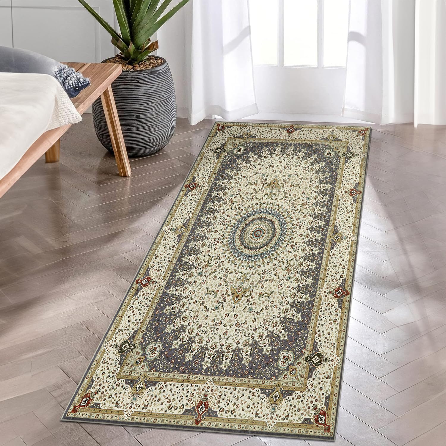 BedLooms Door Mat – Machine Washable Door Mats Indoor & Outdoor – Heavy Duty anti Slip TPR Backing Front Doormats - Stylish & Large Perfect Dust Grabbing Entrance Doormat (Willow Grey, 80cm x 150cm) — image 1
