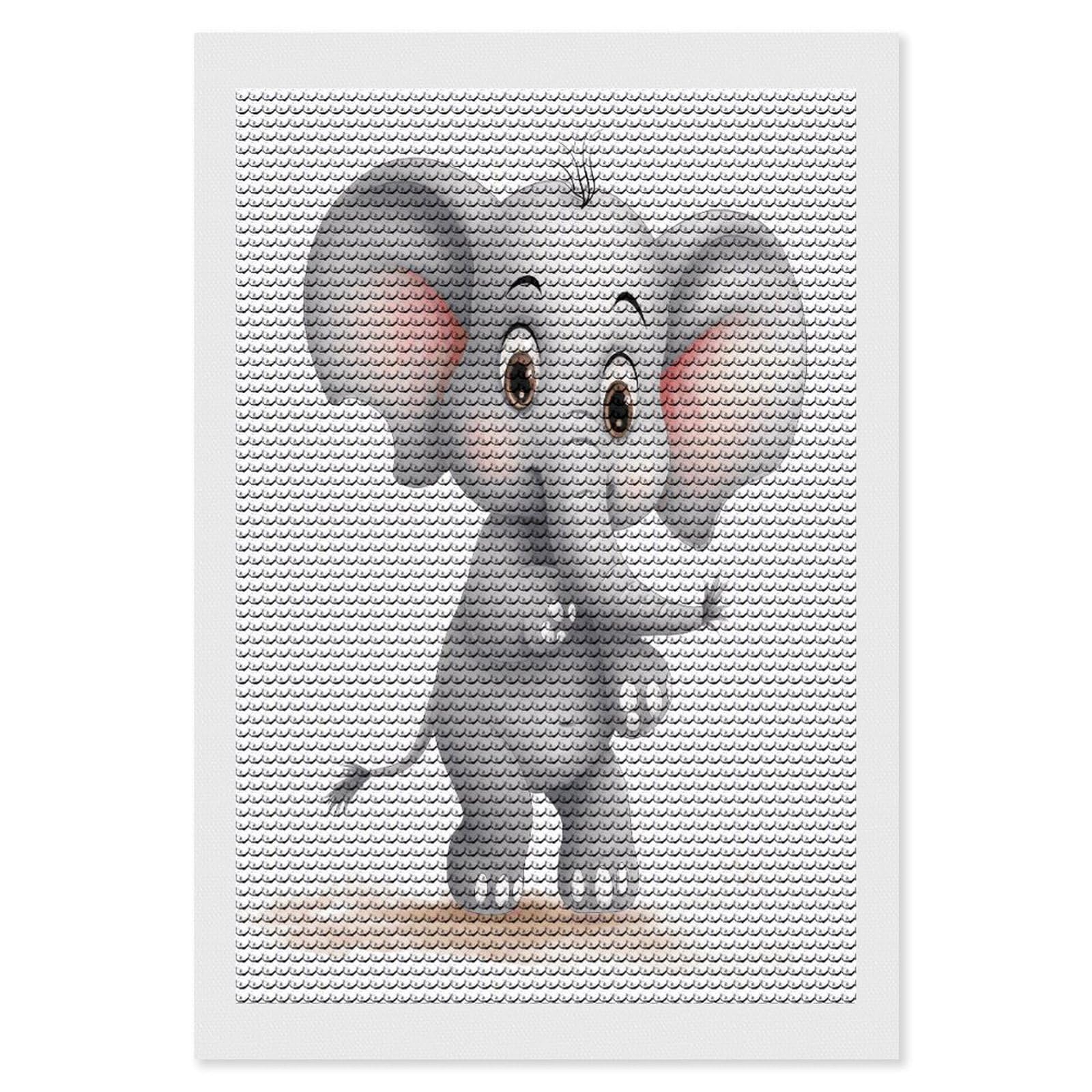 JTREHY Cute Elephant Diamond Art Kits Personalized DIY Round Diamond Painting Kits for Beginner Full Drill Diamonds Dots Paintings for Adults Gem Art Crafts Home Decor
