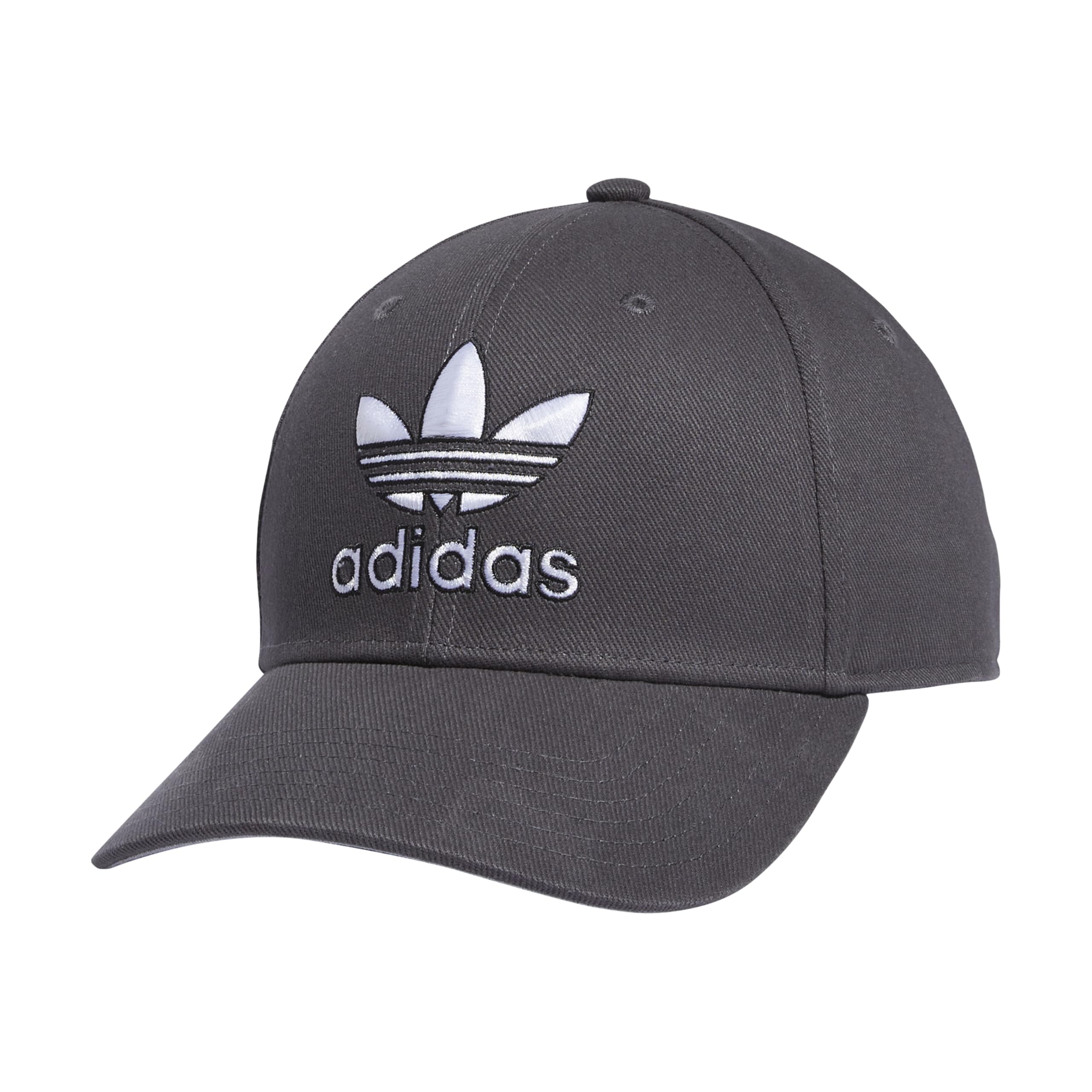 Adidas Originals Men's Grey Six/White/Black Icon 2.0 Structured Precurve Snapback Cap, One Size