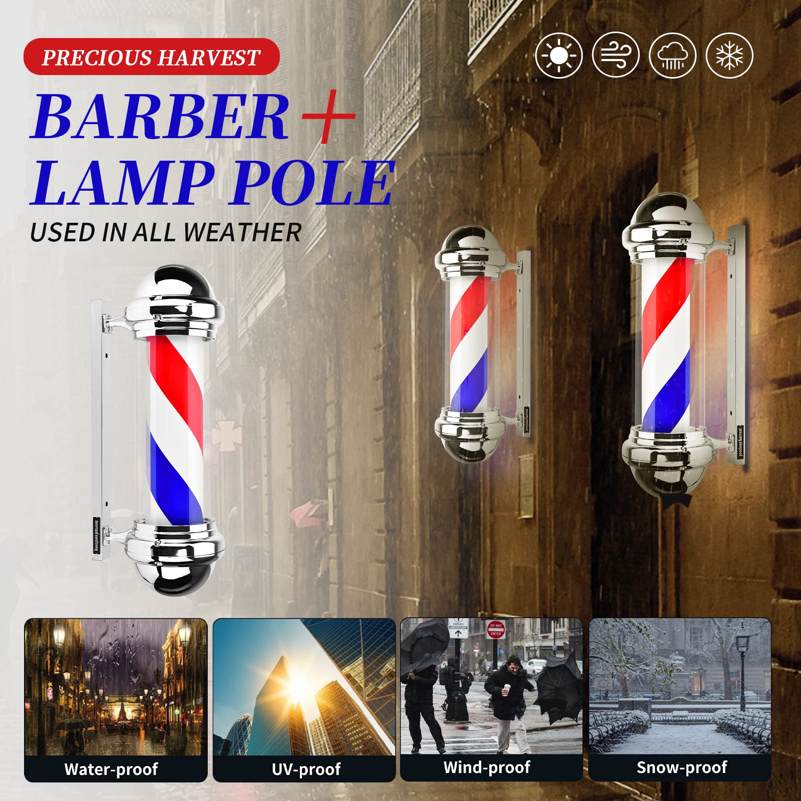 Amazon.com: precious harvest Barber Light Pole,Red, Blue and White