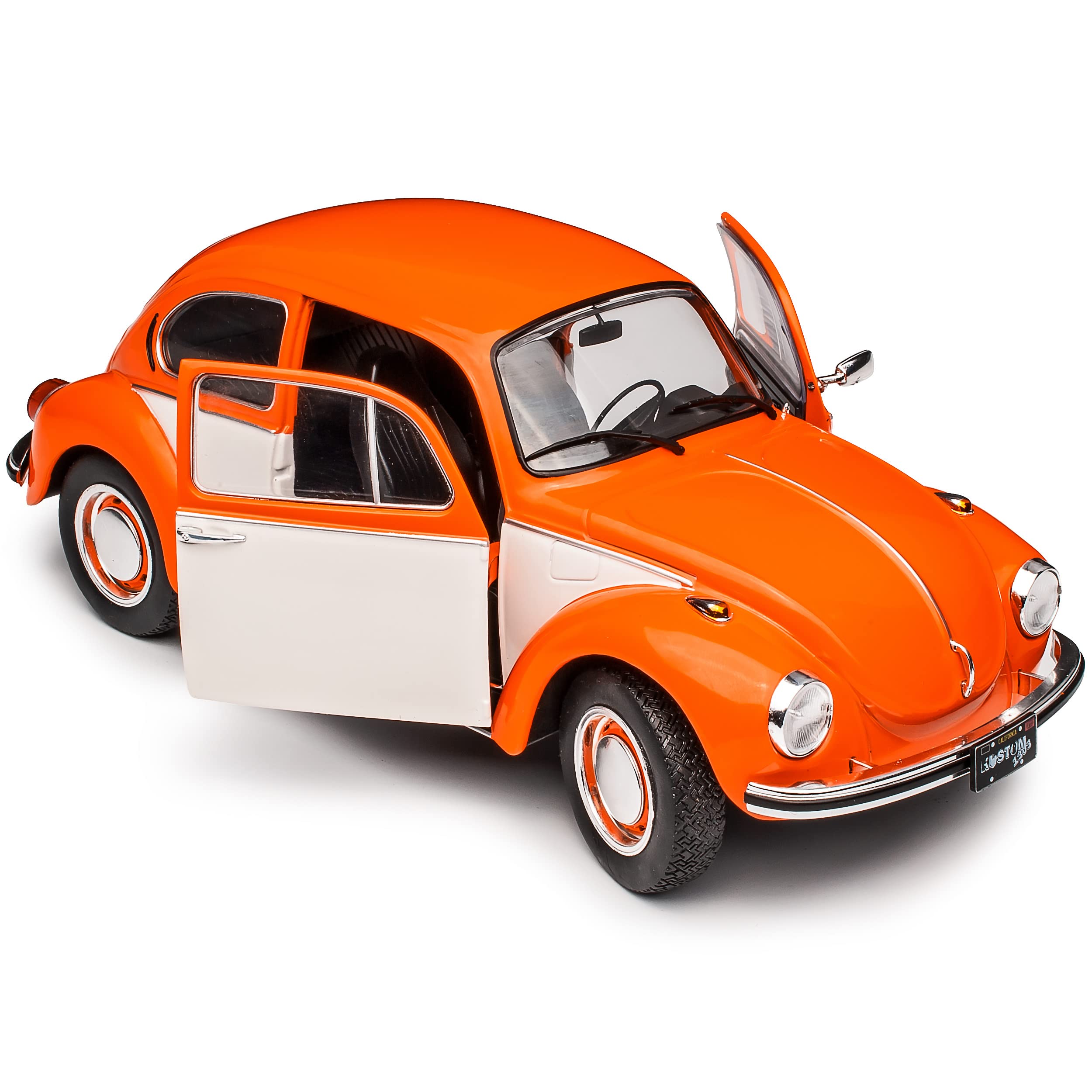 Volkwagen Käfer 1303 Coupe Orange mit Weiss Beige 1/18 Solido Modell Auto