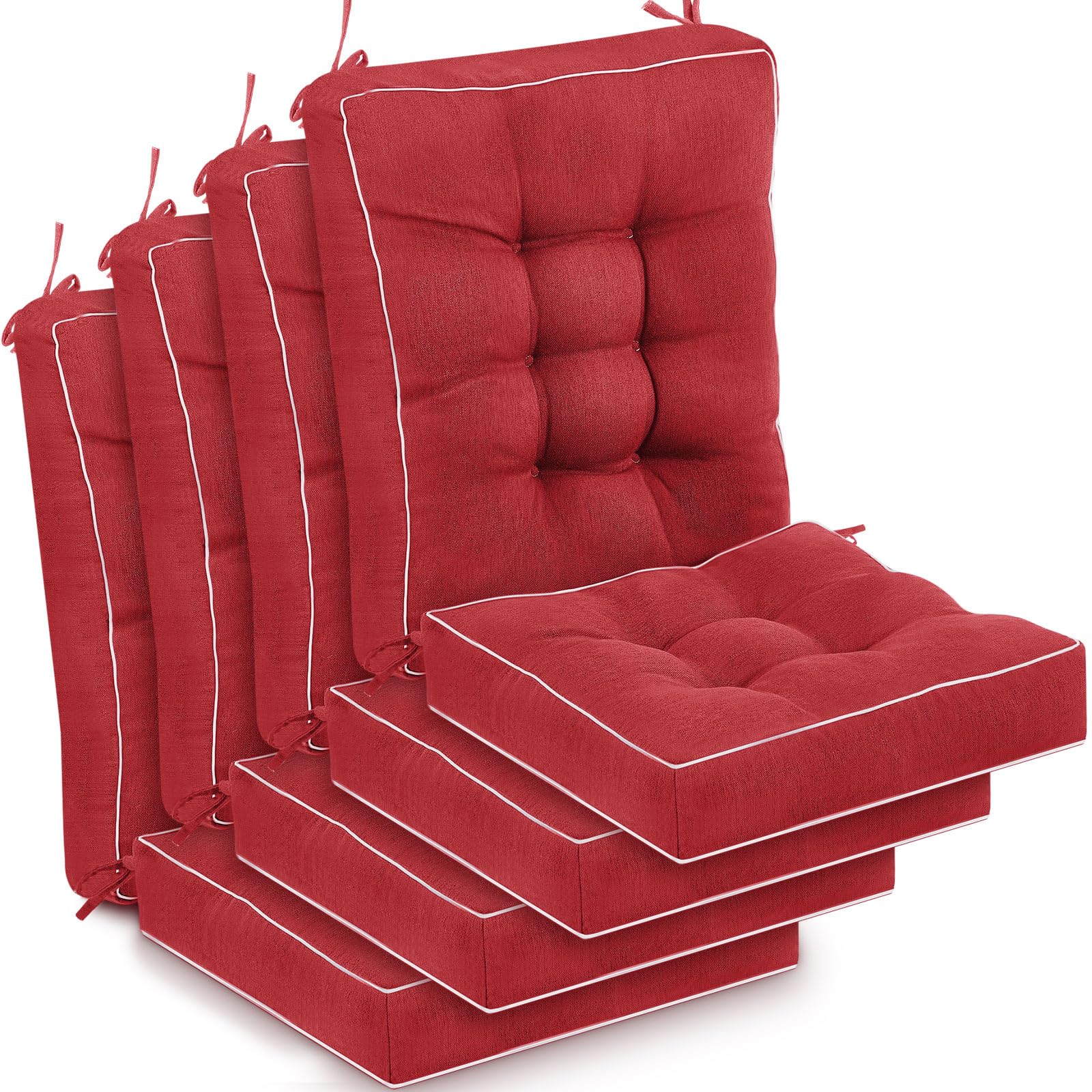 Outdoor Patio Cushions - Black Rocking Chair Pads -12 Outdoor Patio Cushions - Black Rocking Chair Pads -12