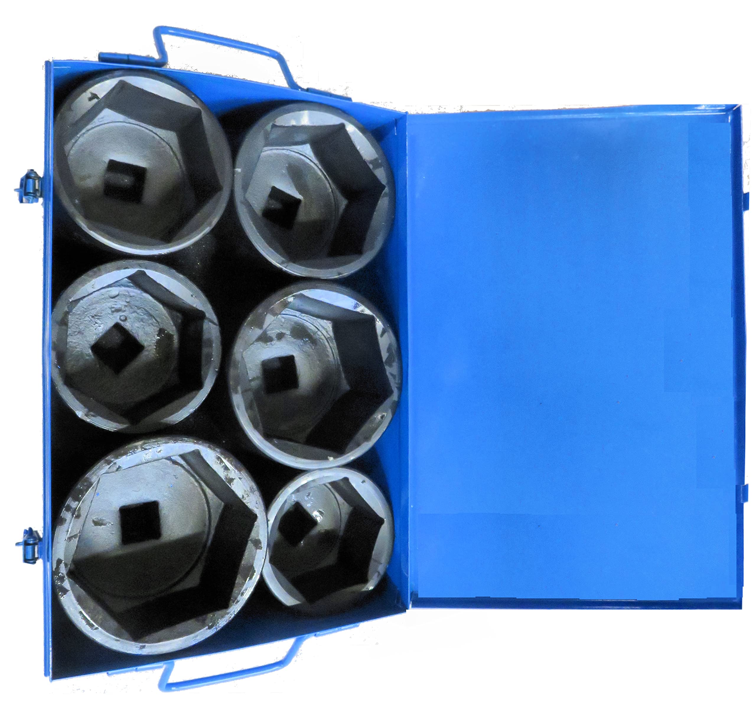 6-tlg Schlagschrauber Nüsse Set 80-105 mm 1 Zoll Chrom-Molybdän-Stahl Vierkantantrieb Nusskasten