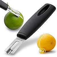 A Bar Above Channel Knife Stainless Steel Black Handle - Pro Citrus Zester Peeler for Cocktails & Chef Garnishes