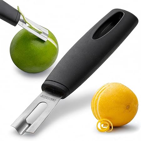 A Bar Above Black Handle Stainless Steel Channel Knife, Chef-Grade