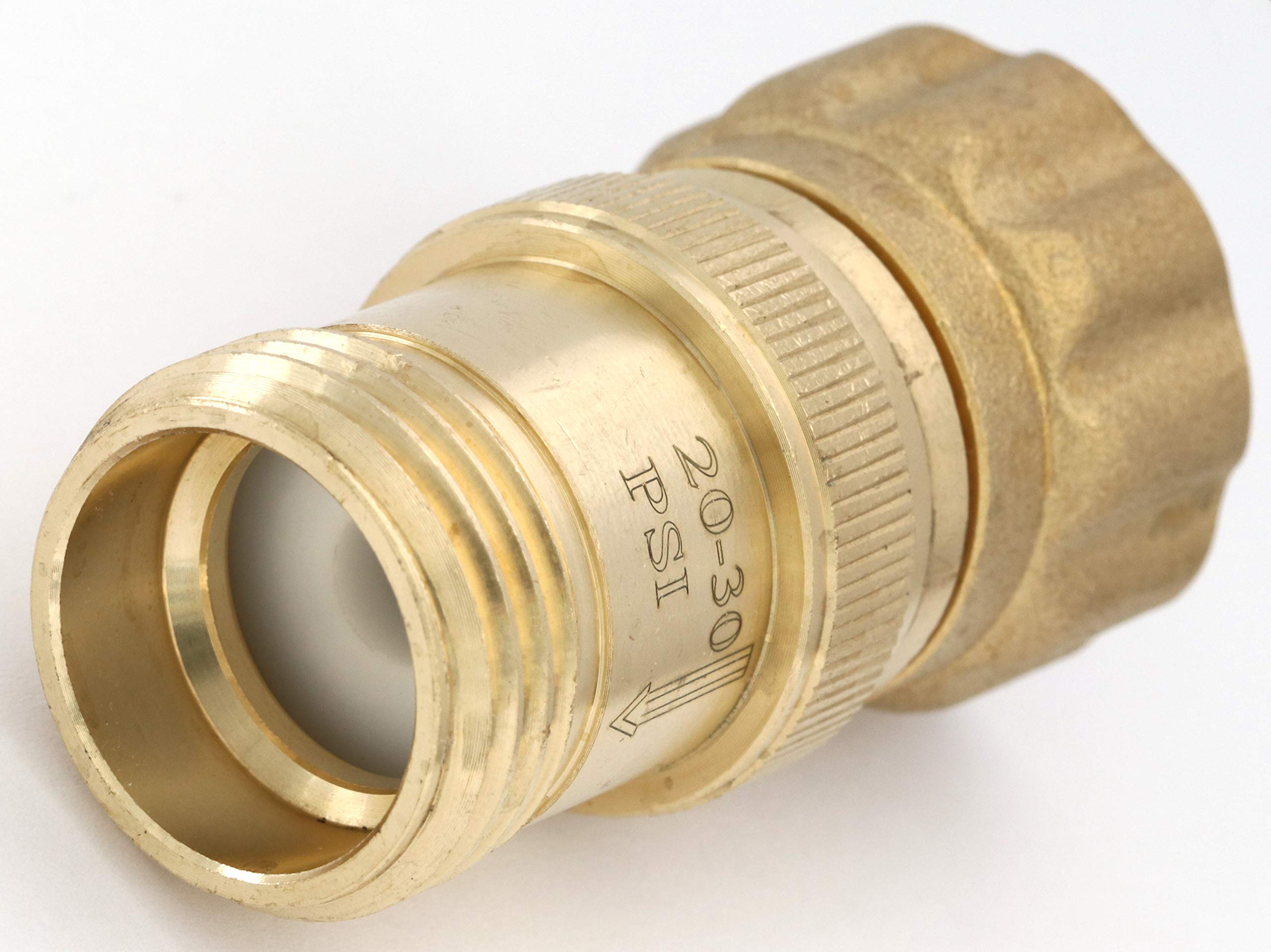 Wytrzymały regulator ciśnienia wody 25 psi 3/10.2 cm gwint węża, system nawadniania kropelkowego, reduktor ciśnienia, bezołowiowy mosiądz (z regularnymi i ekranowymi O-ringami, 2, liczba)