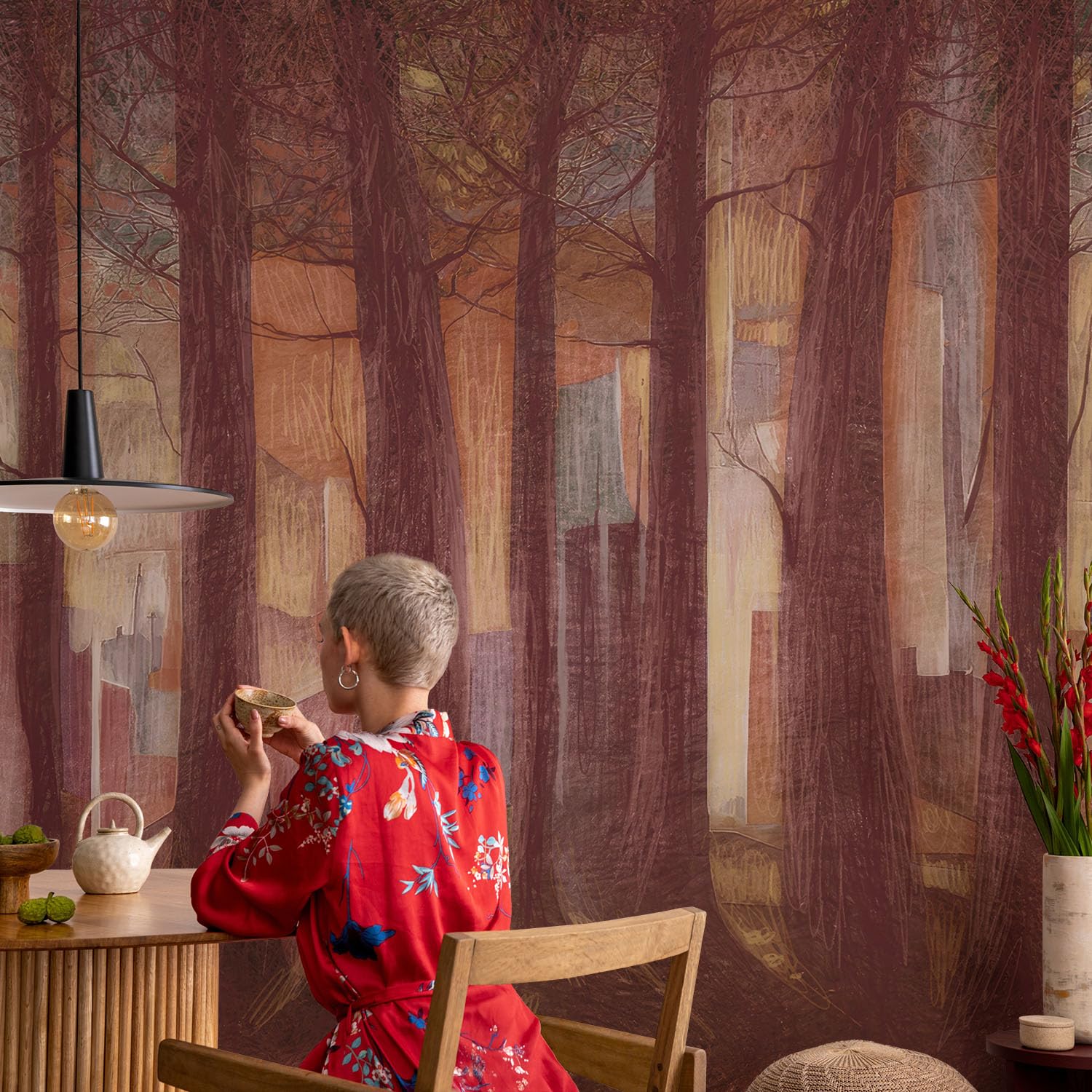 Papel Pintado Textil De Tejido No Tejido 250x250 cm Paisaje misterioso