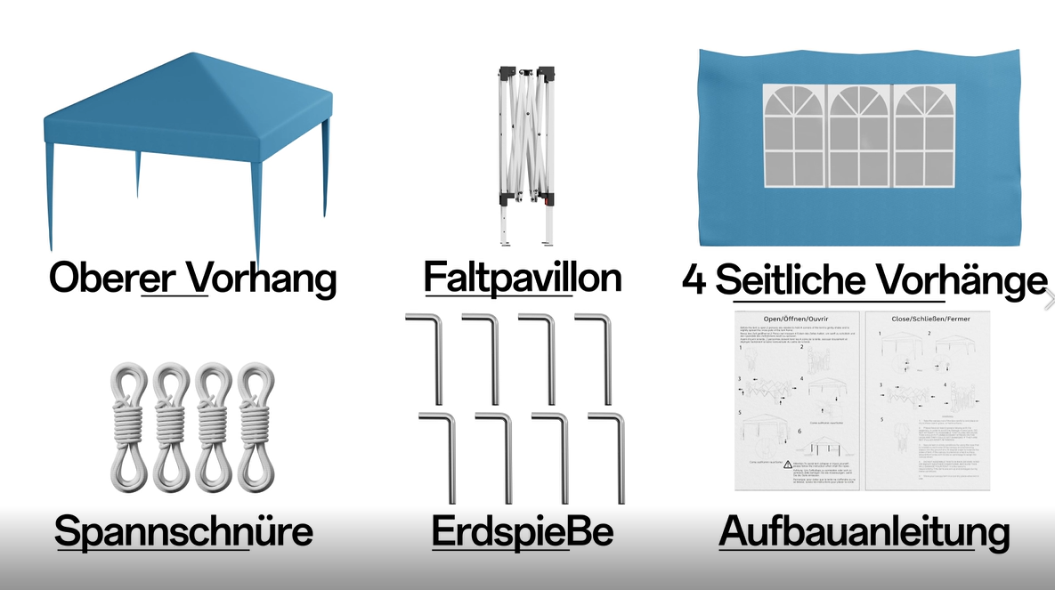 TRIUMPHKEY Pavillon 3x6 Wasserdicht Stabil UV-Schutz 50+, Faltpavillon 3x6 Ausgestattet mit 6 Abnehmbaren Seitenwänden, Gartenpavillon mit Tragetasche, Höhenverstellbarer Partyzelt, Beige