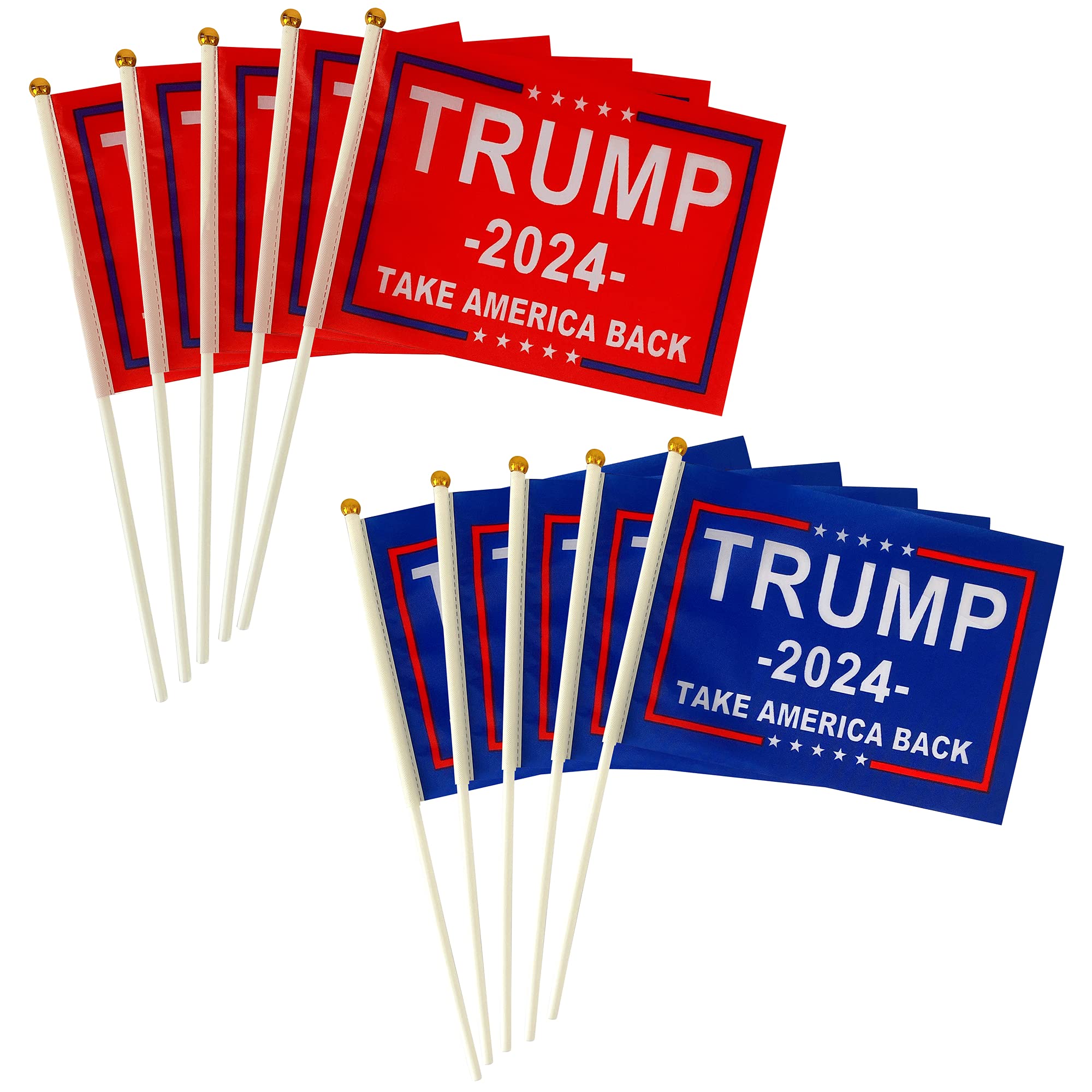 TSMDTSMD Trump 2024 Flag Take America Back Flags Small Mini Stick Flags Banner Decorations,Red and Blue (24 Pack)