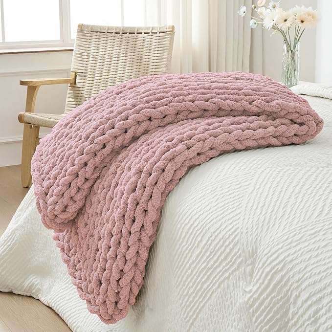 Bigacogo Chunky Knit Throw Blanket for Couch product photo