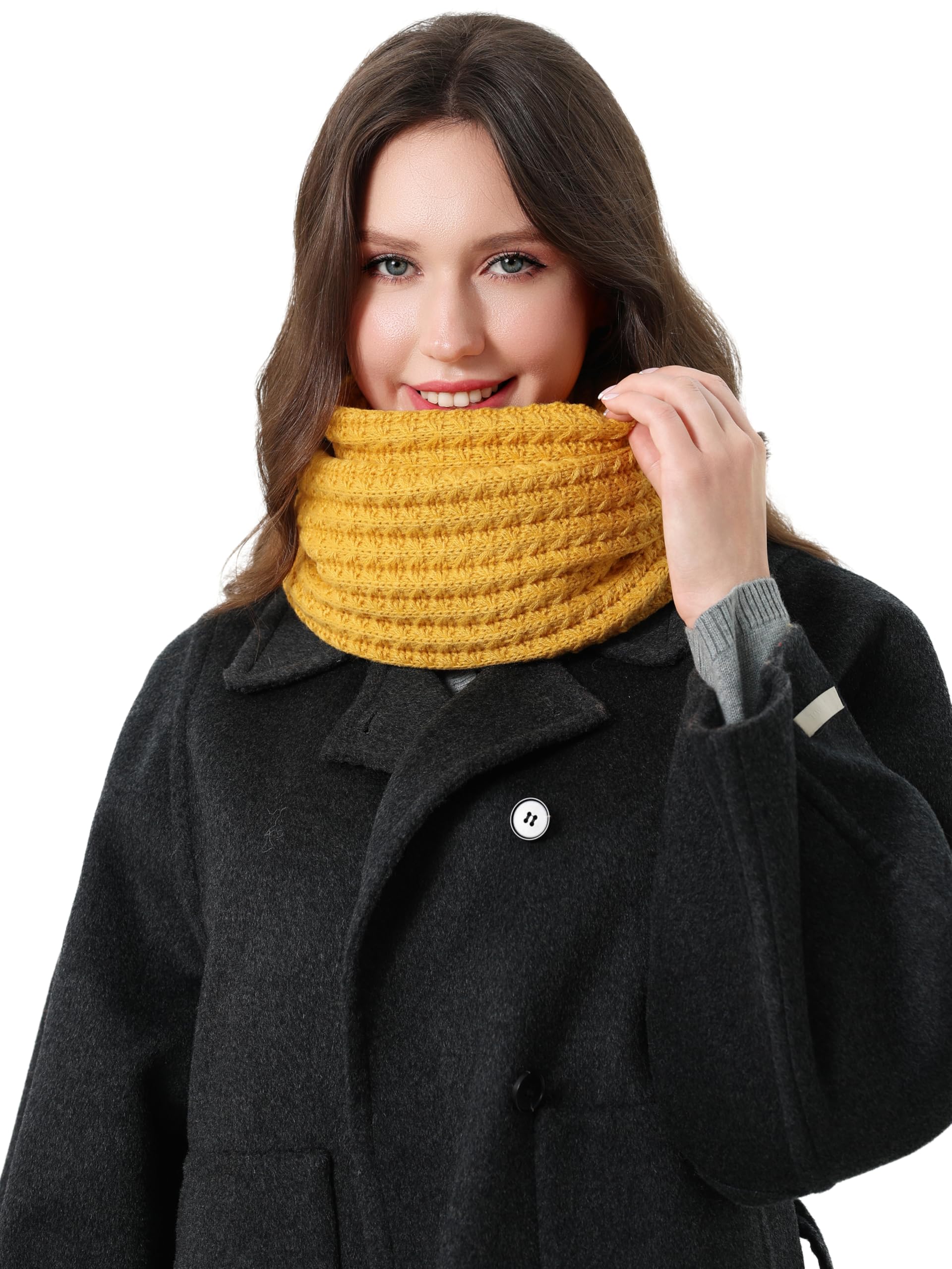 DonDon Schal Damen Winter Winterschal Strickschal Loop Schal Schlauchschal
