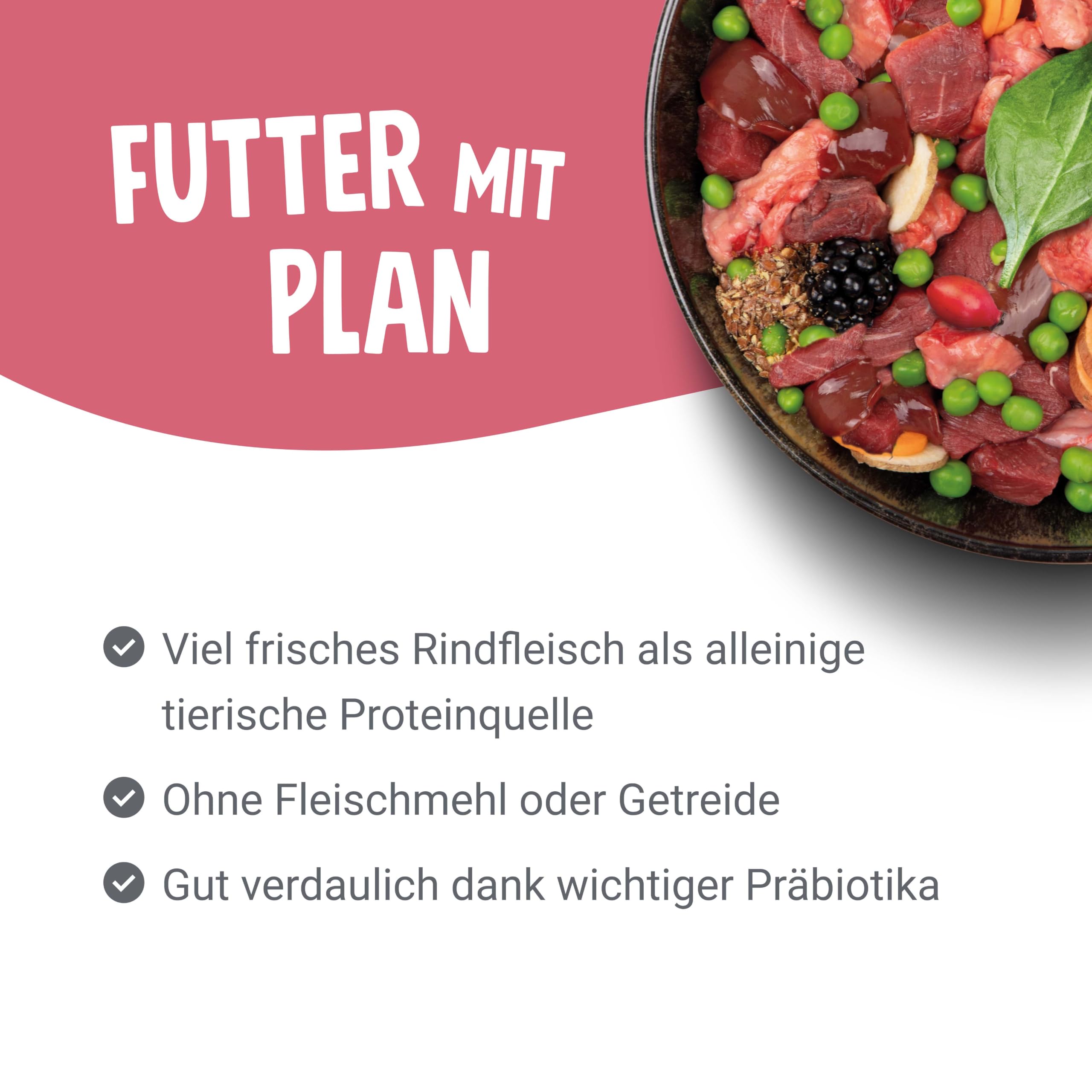 Pets Deli Classic Trockenfutter für Hunde mit Rind & Süßkartoffel, 2kg | Viel frisches Rindfleisch als einzige Proteinquelle, ohne Fleischmehl, getreidefrei, ohne Zucker, Premium Qualität
