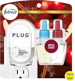 Febreze Fade Defy PLUG Air Freshener & Odor Fighter Starter Kit, Apple Cider Scent, 1 Count