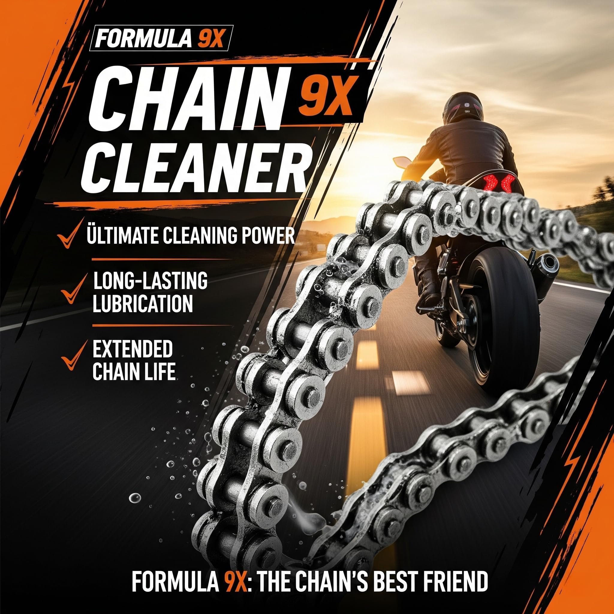 Formula 9X Chain Lube - 500ml + Chain Cleaner - 500ml = 1000ml Chain Lube Spray Combo Pack 3