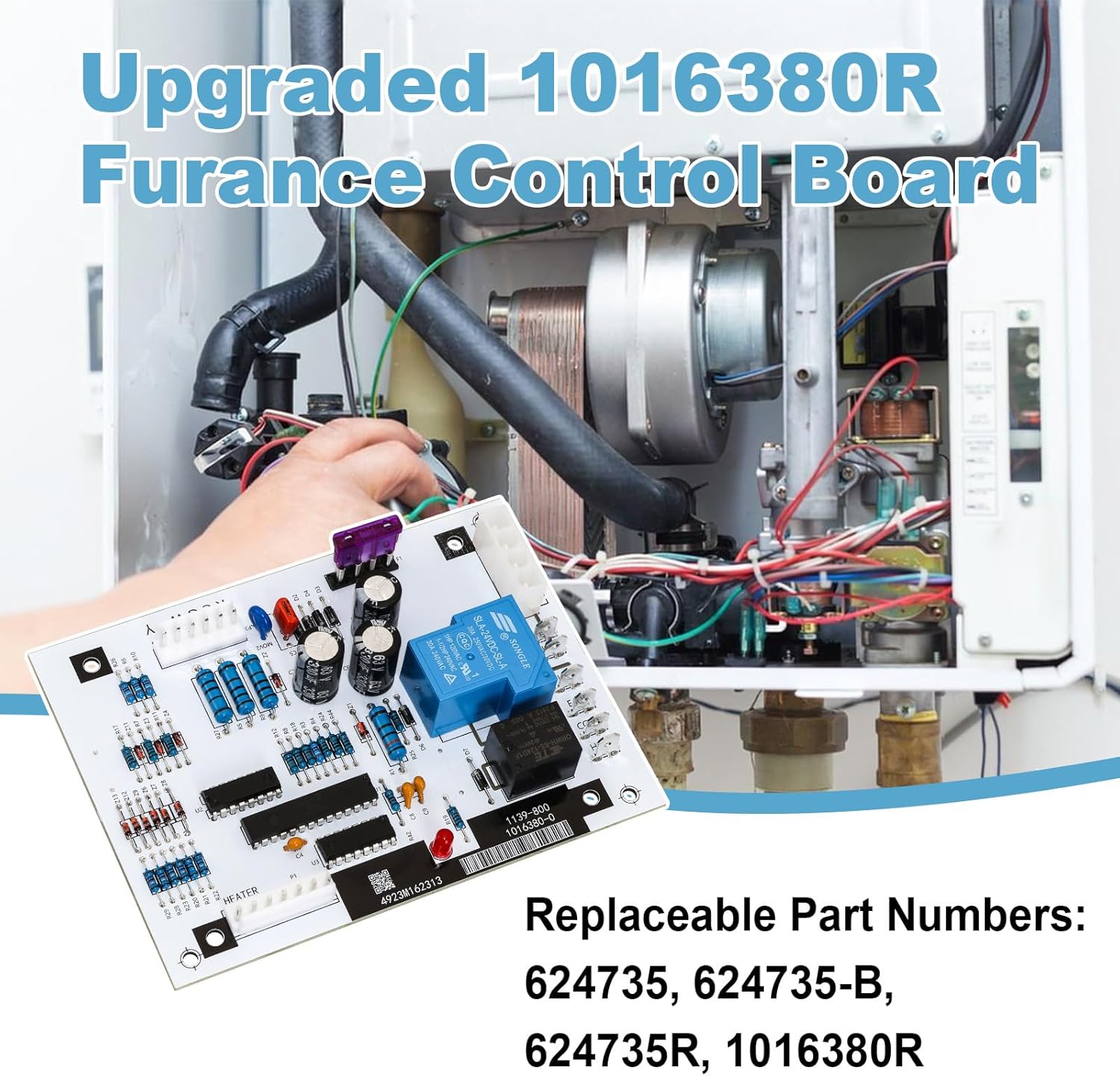 1016380R Furnace Control Circuit Board Compatible with Nordyne Furance Control Board Replace 624735, 624735-B, 624735R, 1016380R