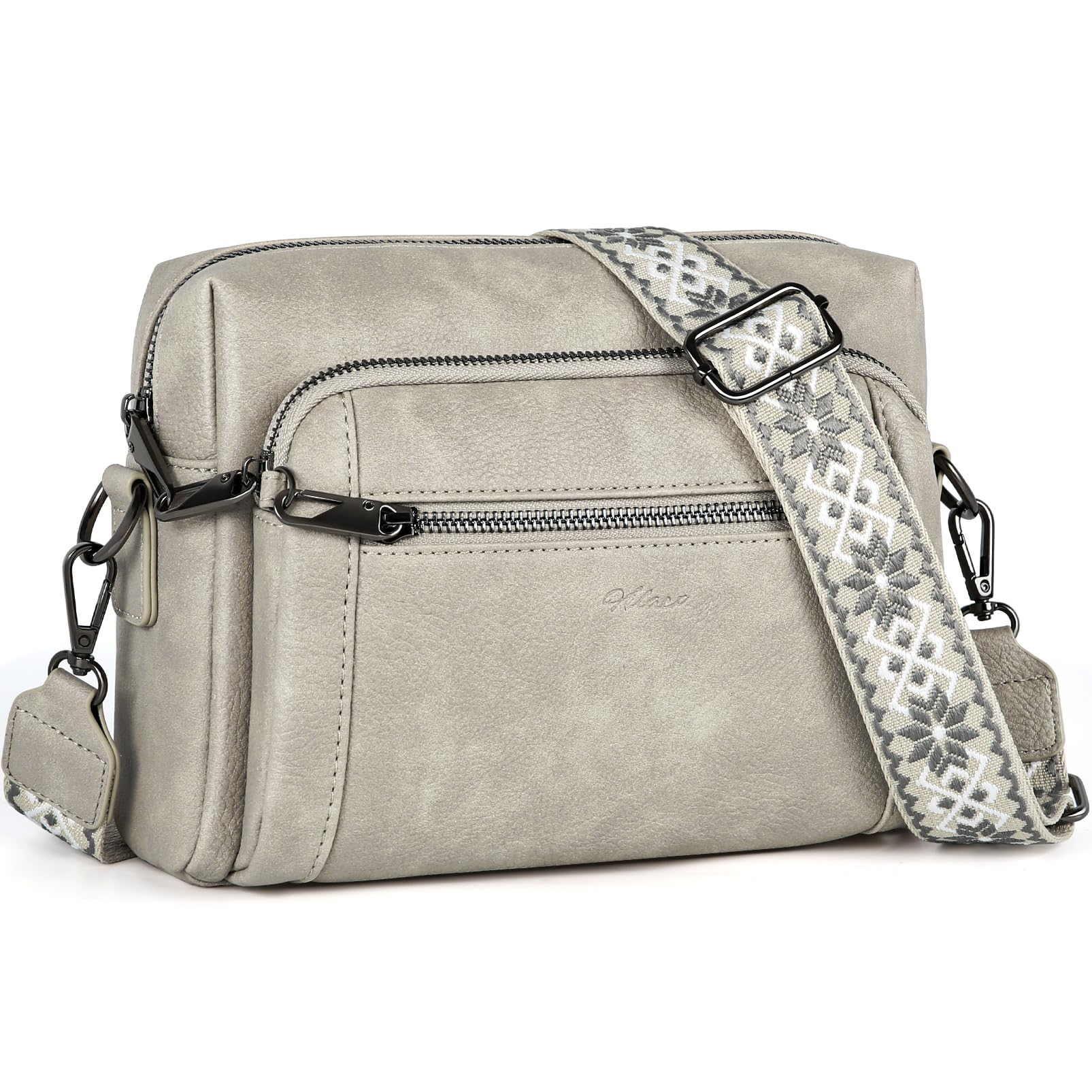 HILAEX Umhängetasche Damen mit Anti Diebstahl, Handtasche Damen Mittelgroß mit 4 Fächern, mit Verstellbar Abnehmbar Breiter Gurt
