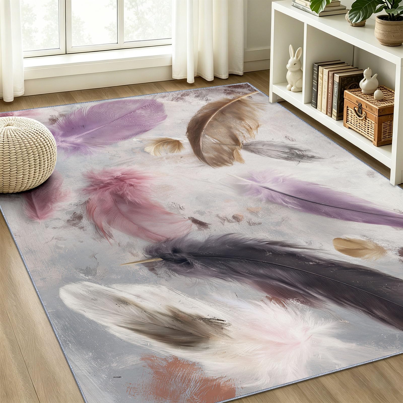 80 x 150 cm różowy miękki dywan w stylu boho do pomieszczeń
