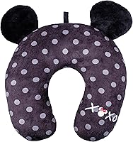 Vista 12 de FUL Disney Minnie Mouse - Almohada de cuello con capucha y orejas 3D, accesorios de viaje para avión, automóvil y oficina, cómoda y transpirable