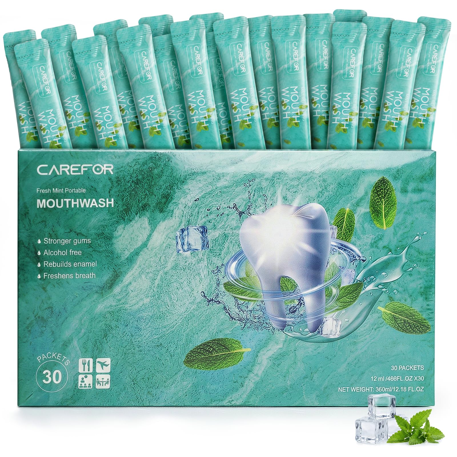 Amazon.com : Mouthwash Travel Size Portable Packets to Go, Alcohol
