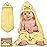 KeaBabies Hooded Baby Towel for Newborn - Viscose Derived from Bamboo Large Baby Bath Towels with Hood for Boys, Girls, Toddler, Extra Absorbent & Soft Newborn Bath Essentials (Duck, Petite)