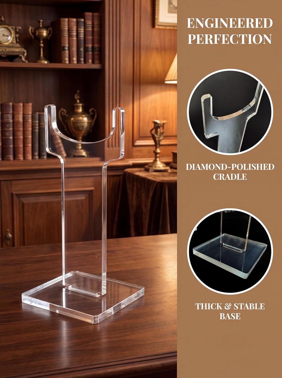 1Pack Rifle, Long Gun Display Stand,Clear Acrylic Gun Presentation Stands,Shotgun Holder,Hunting Gun Display Rack (6&6 in)