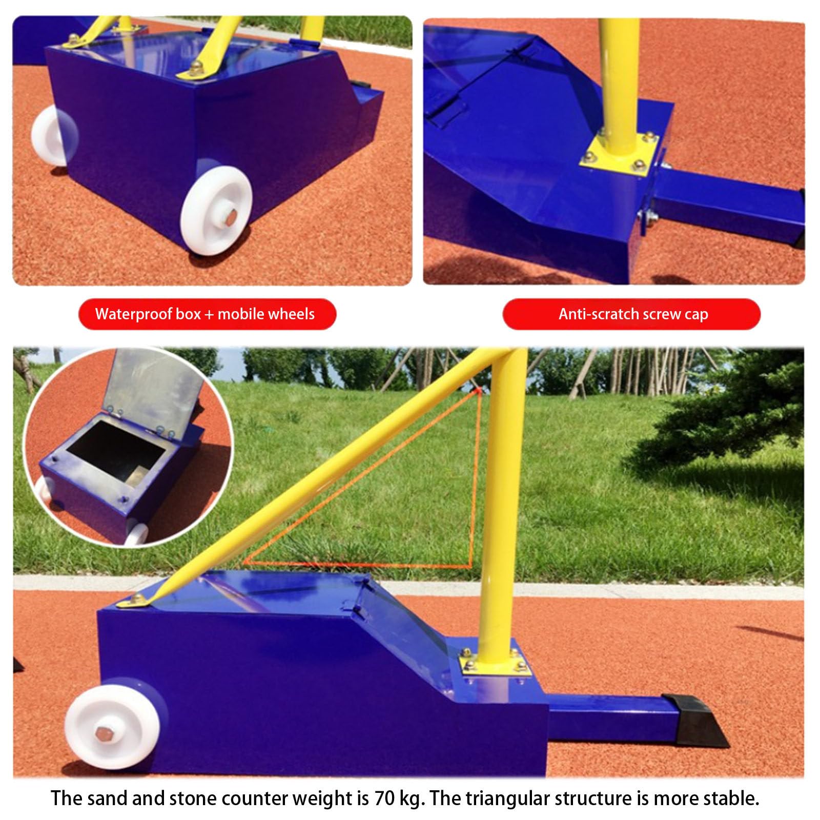 Pali da pallavolo portatili Badminton Net Frame Freestanding Sport Attrezzatura di formazione per la scuola di spiaggia del campo Facile Move