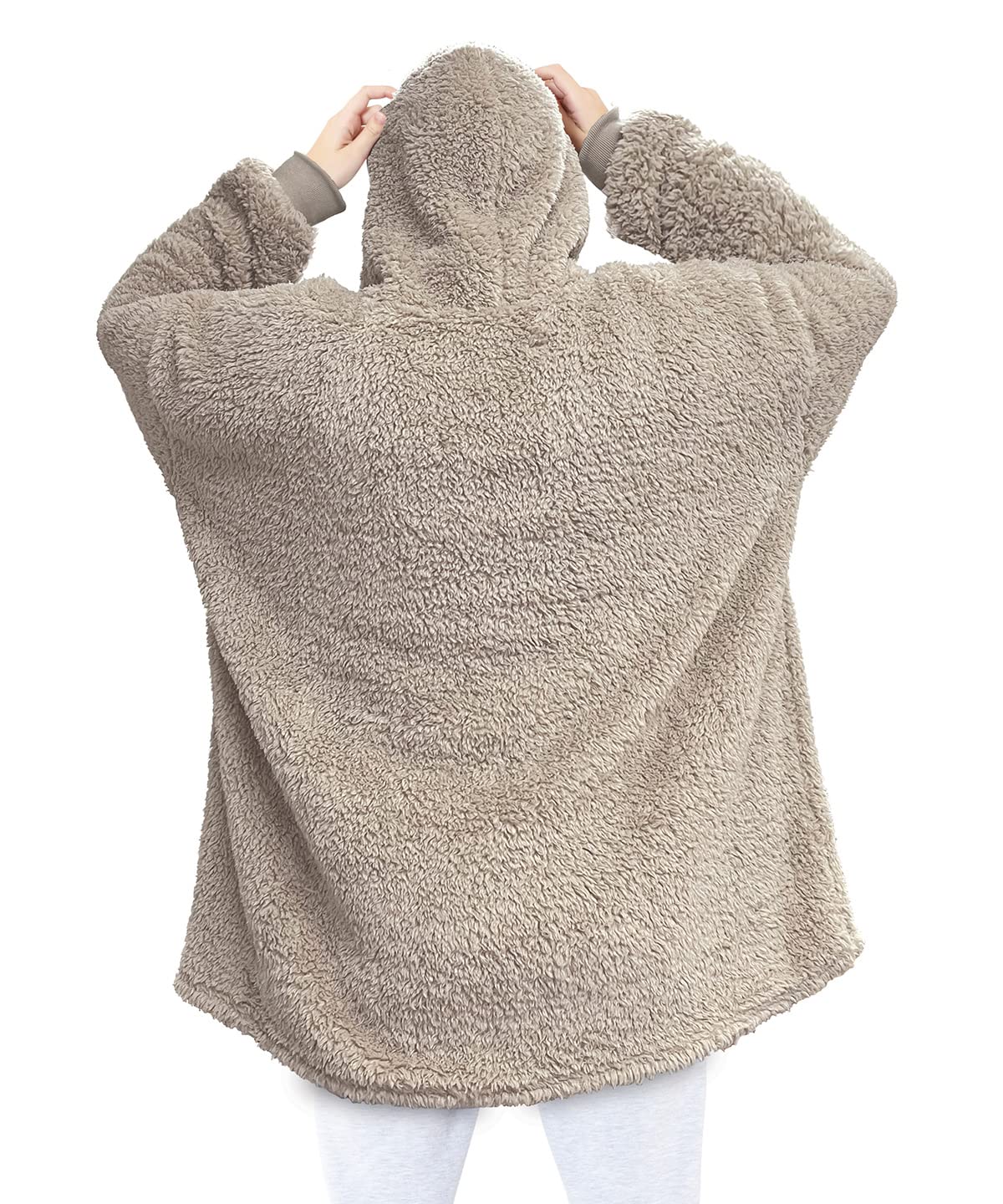 Country Club Unisex Natural Eskimo Teddy Hoodie - Super Soft Super Fluffy Incredible Warmth - Perfect For Snuggling Or Travelling (Natural)