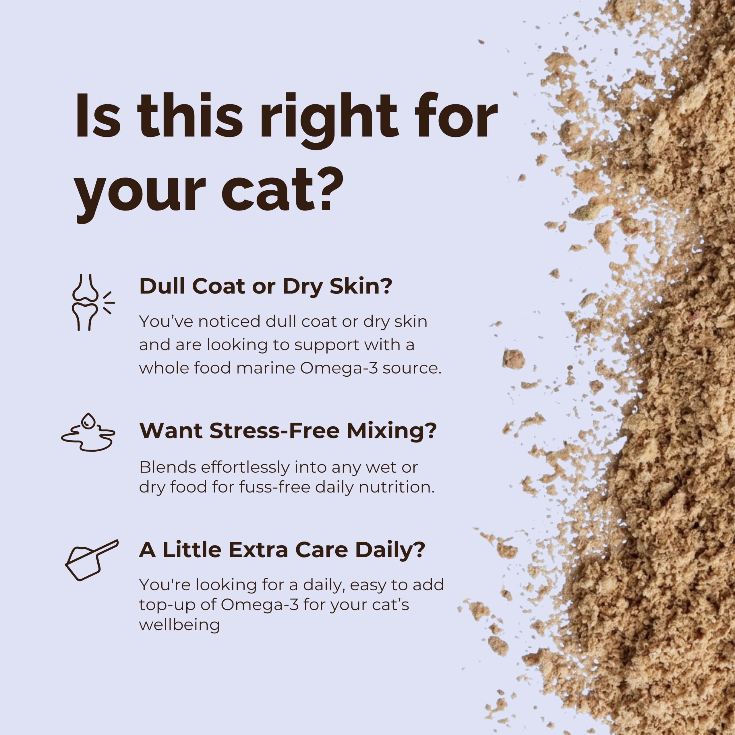 Chompz Sardine Powder for Cats | Natural Omega-3 Supplement | 50G | Pure Whole Fish Powder for Joints, Skin & Coat | Cat Food Topper | Scooper Included | for Kittens & Adults | 25+ Servings — Amazon image 3