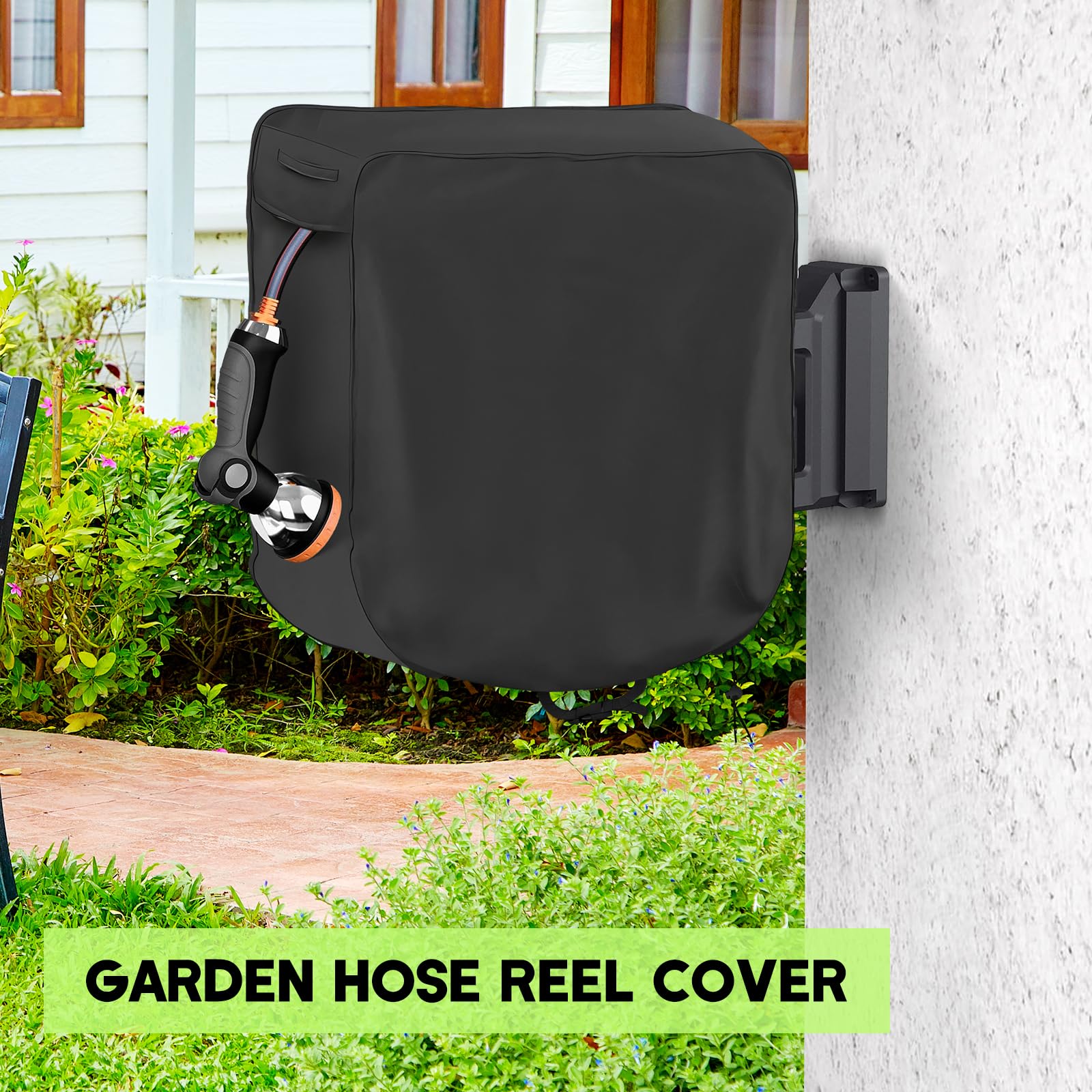 Leefasy Garden Hose Reel Protective Cover - Sun Protection, Lightweight, Waterproof, Portable Retractable