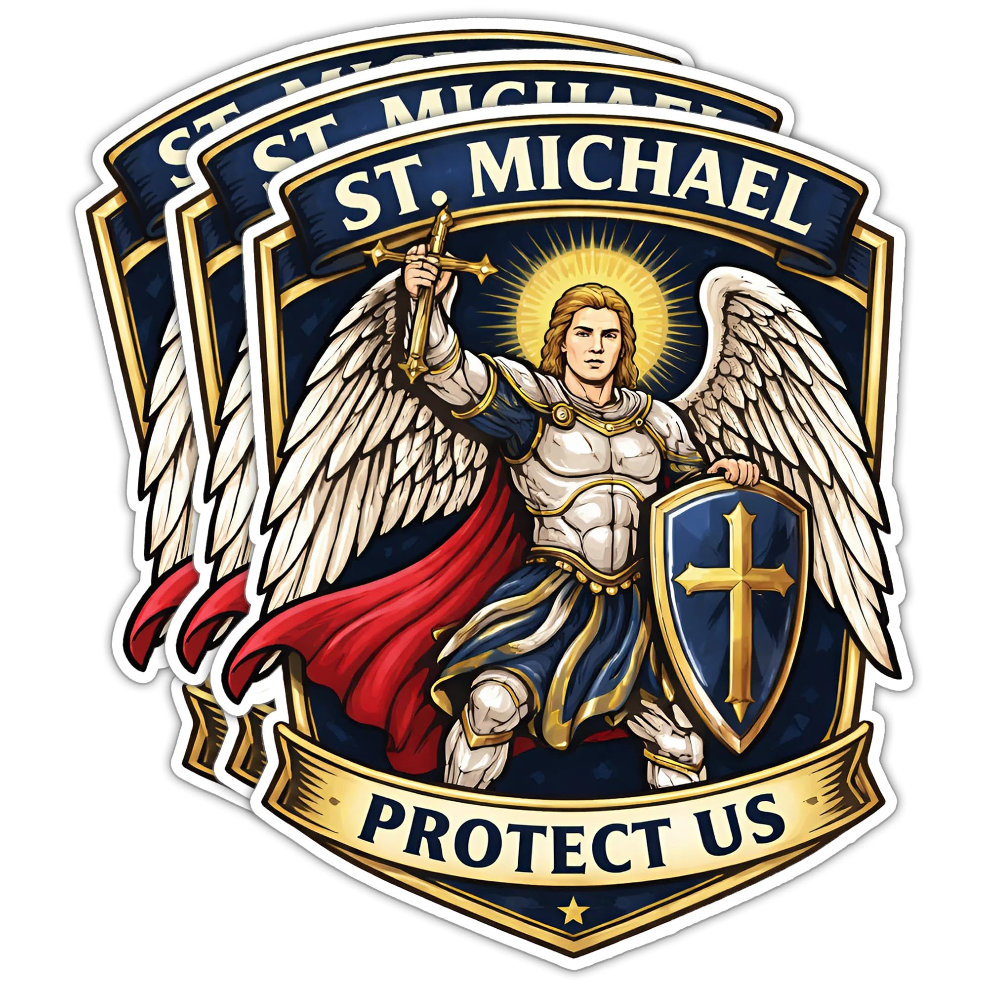 Stickers chrétiens St Michael Protect Us pour personnaliser vos objets