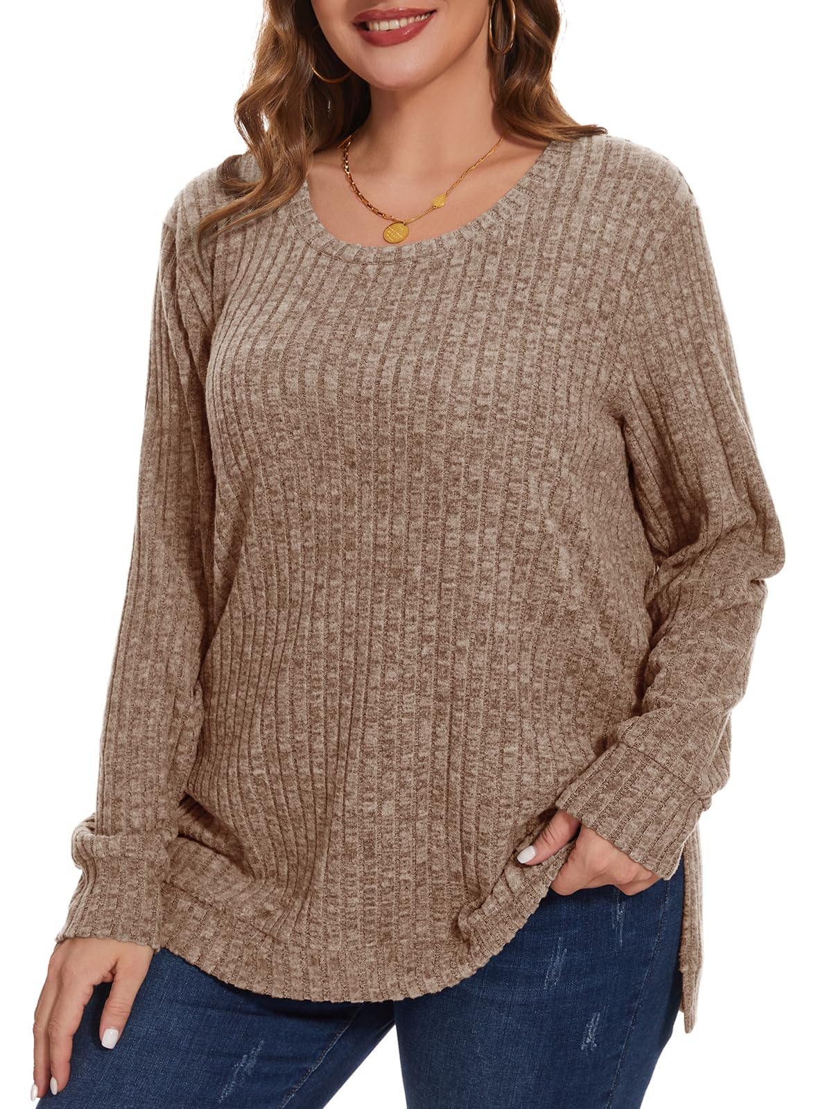 ZENNILOWomens Loose Fit Swing Tunic Tops for Leggings Basic T Shirt