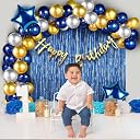 Kings of Things Birthday Decoration Kit - 41 Pcs,Birthday Decoration Kit for Boys,Husband, Blue Balloons for Birth day Decoration, Foil Balloons, Happy Birth-day Banner, Fringe Curtains gallery image