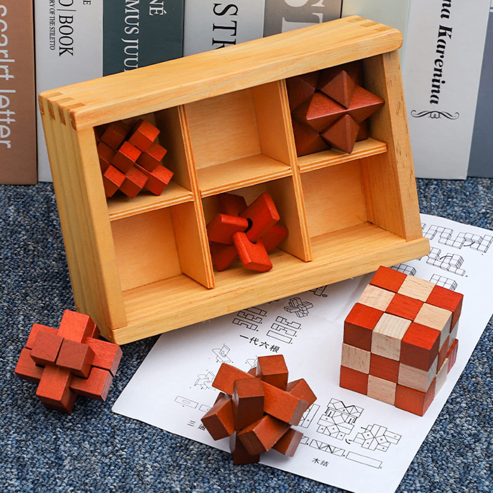 Rompecabezas 3D de Madera del Enigma Juego Puzle, IQ Juguete Educativo, Rompecabezas de lógica, Prueba de Inteligencia, Rompecabezas 3D entrelazados, para niños y Adultos