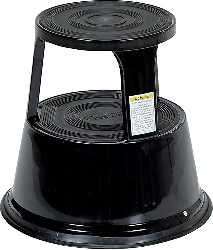 Vestil STEP-17-BK - Taburete de acero con acabado de recubrimiento en polvo altura superior de 17-18 pulgadas capacidad de 500 libras color negro