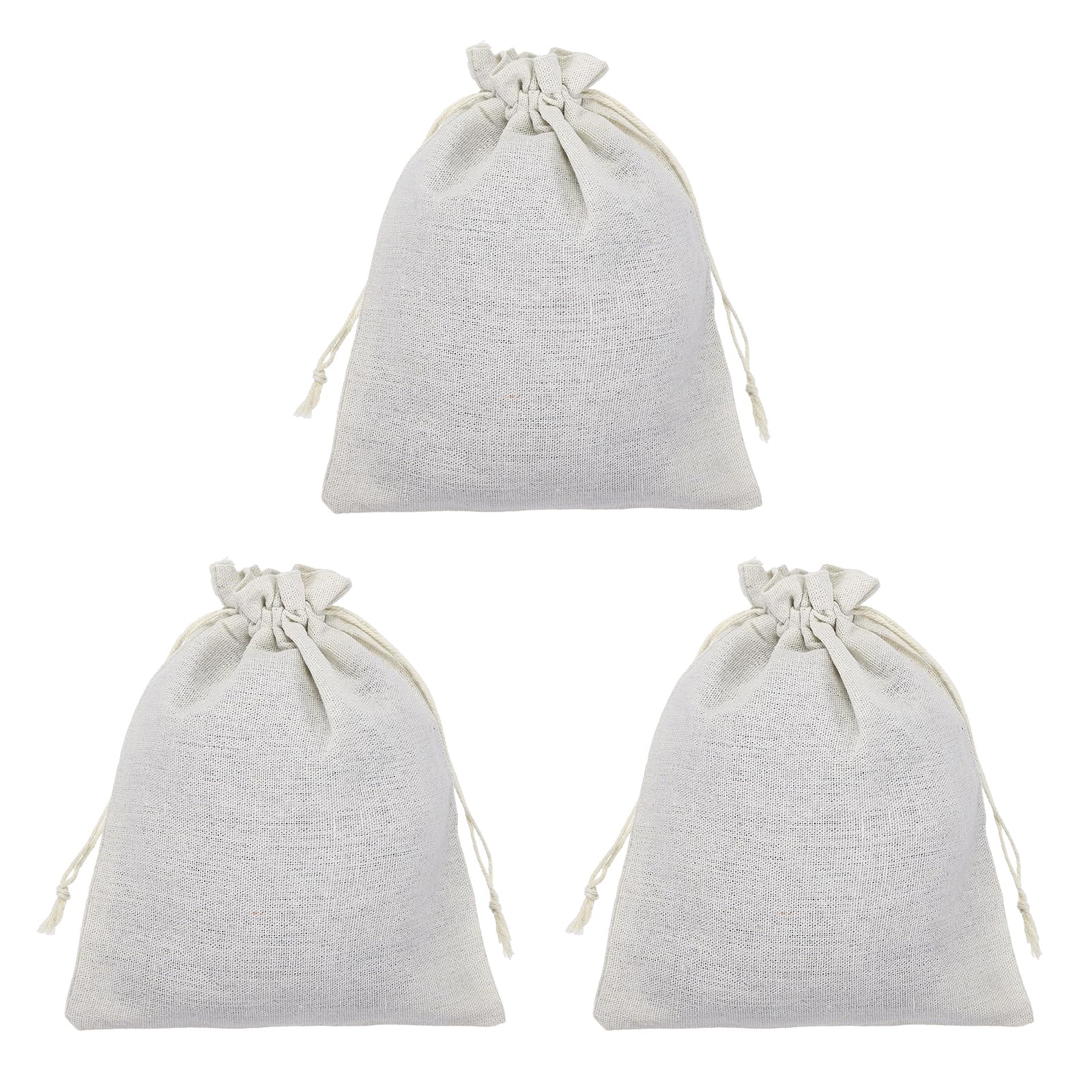 PATIKIL 3Pcs Coin Sacks Bag, 25x20cm Canvas Coin Money Cash Bag Drawstring โ image 1