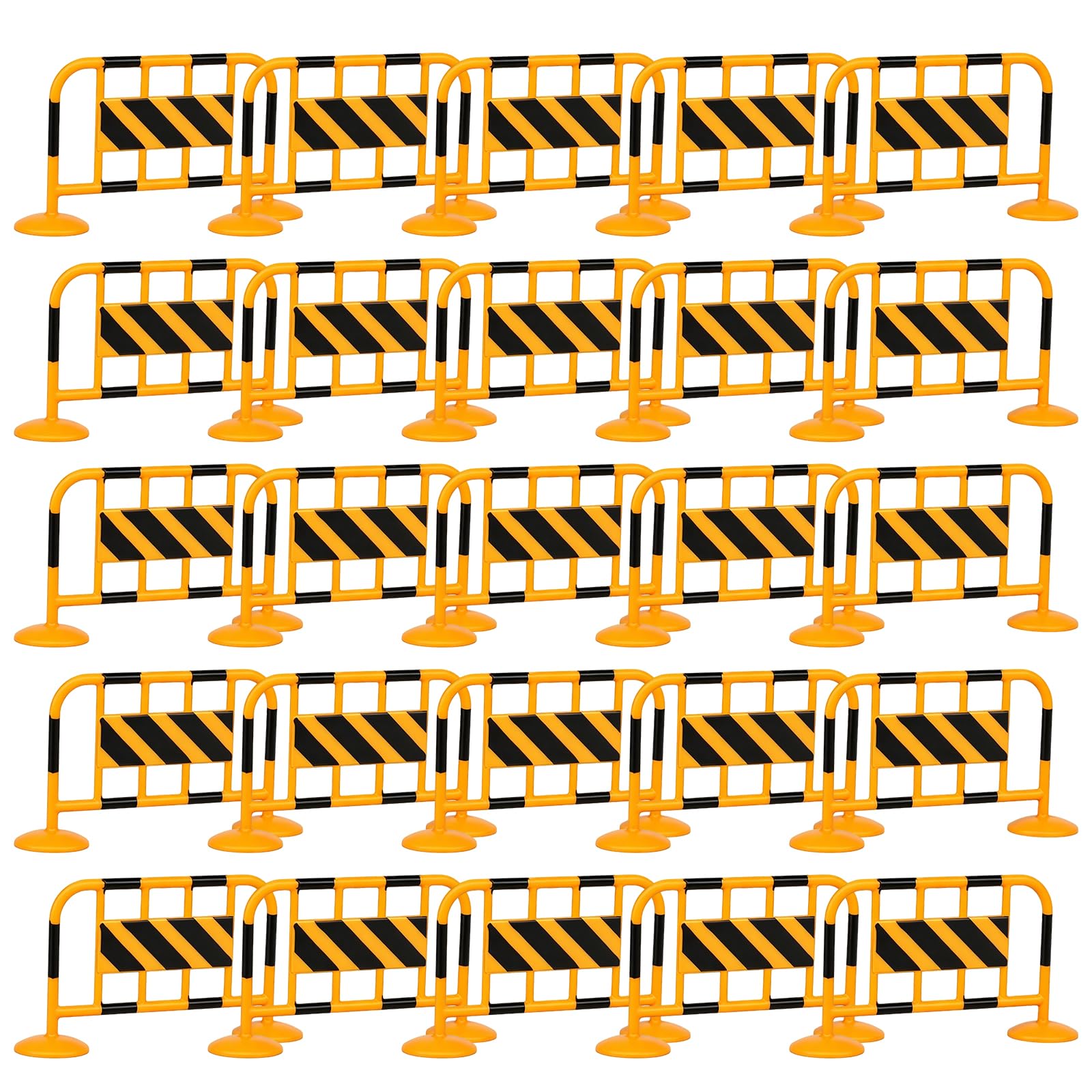 MUYAPAY 25 PCS Traffic Cones Realistic Depiction of Details Mini Cones Recreating Authentic Traffics Scenes Traffic Cone for Micro Landscape Sand Table Street Signs Engineering(Guardrail)