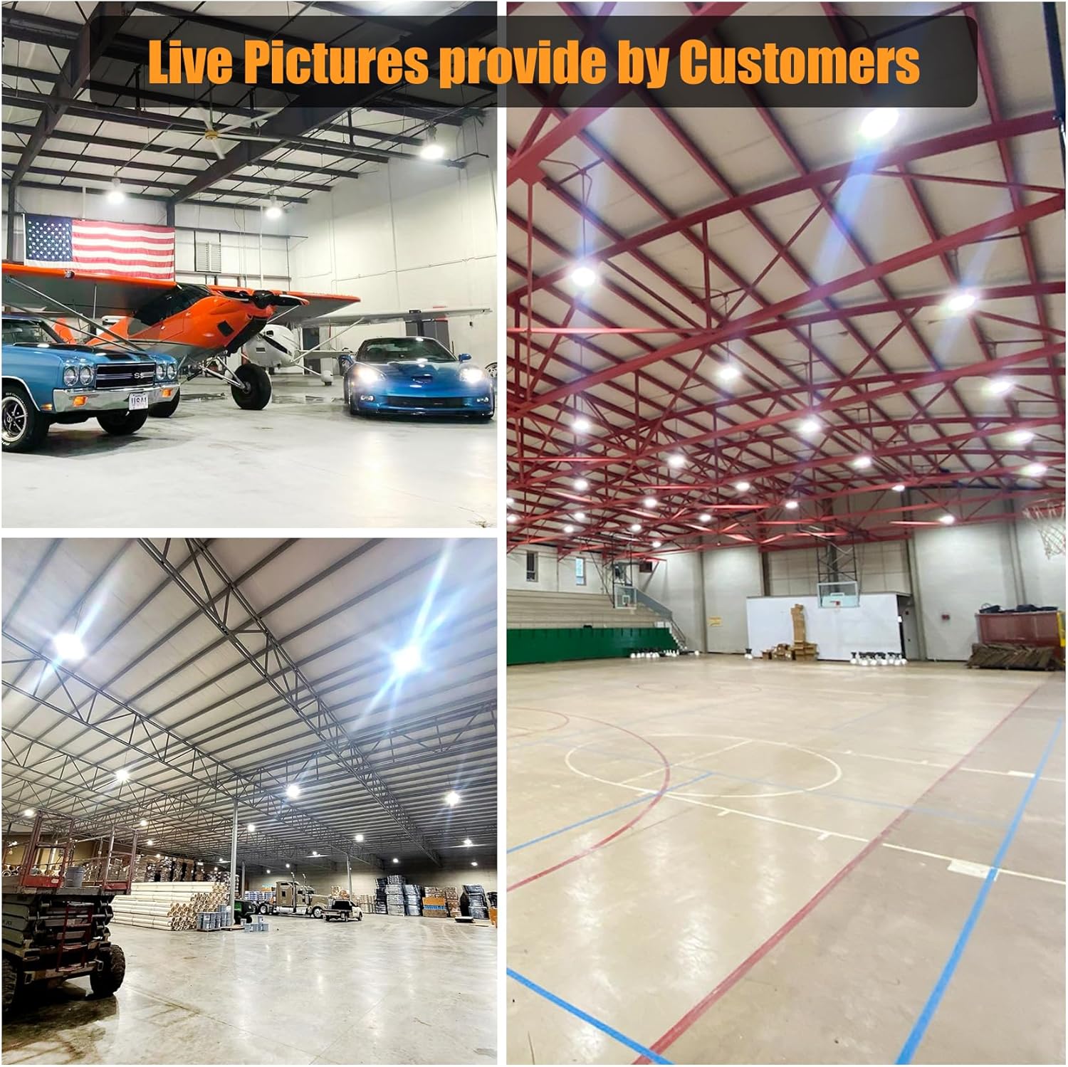 LED Temporary Work Light, High Bay Light, Low Bay LED Lights for Garage Factory Warehouse