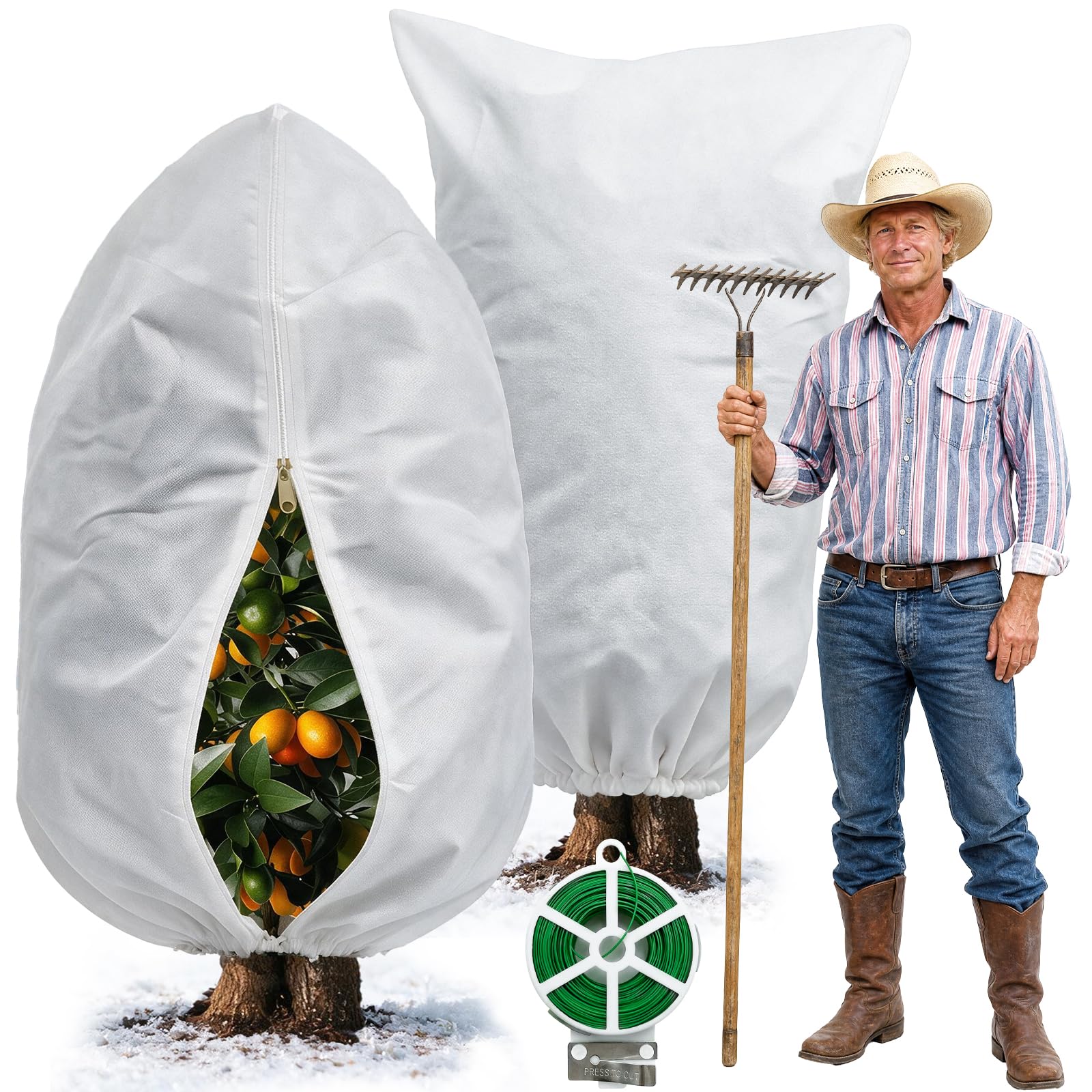 Plant Fleece Frost Protection, 2Pcs Winter Fleece Covers for Garden 1×1.8m