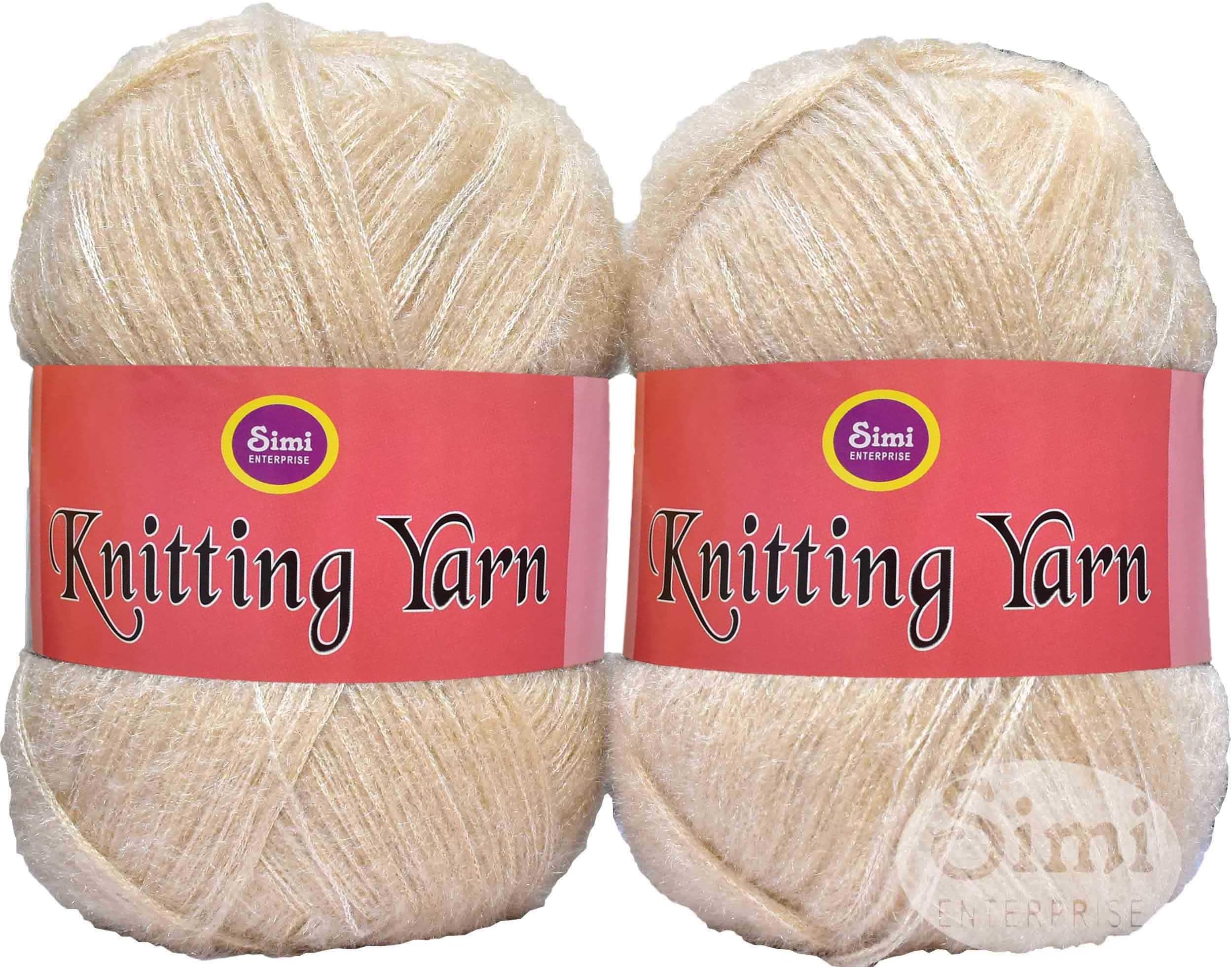 SIMI ENTERPRISE Knitting Wool Yarn, Soft Fancy Feather Wool Light Skin 200 GMS Best Used with Knitting Needles, Soft Fancy Wool-AK Art-HEE