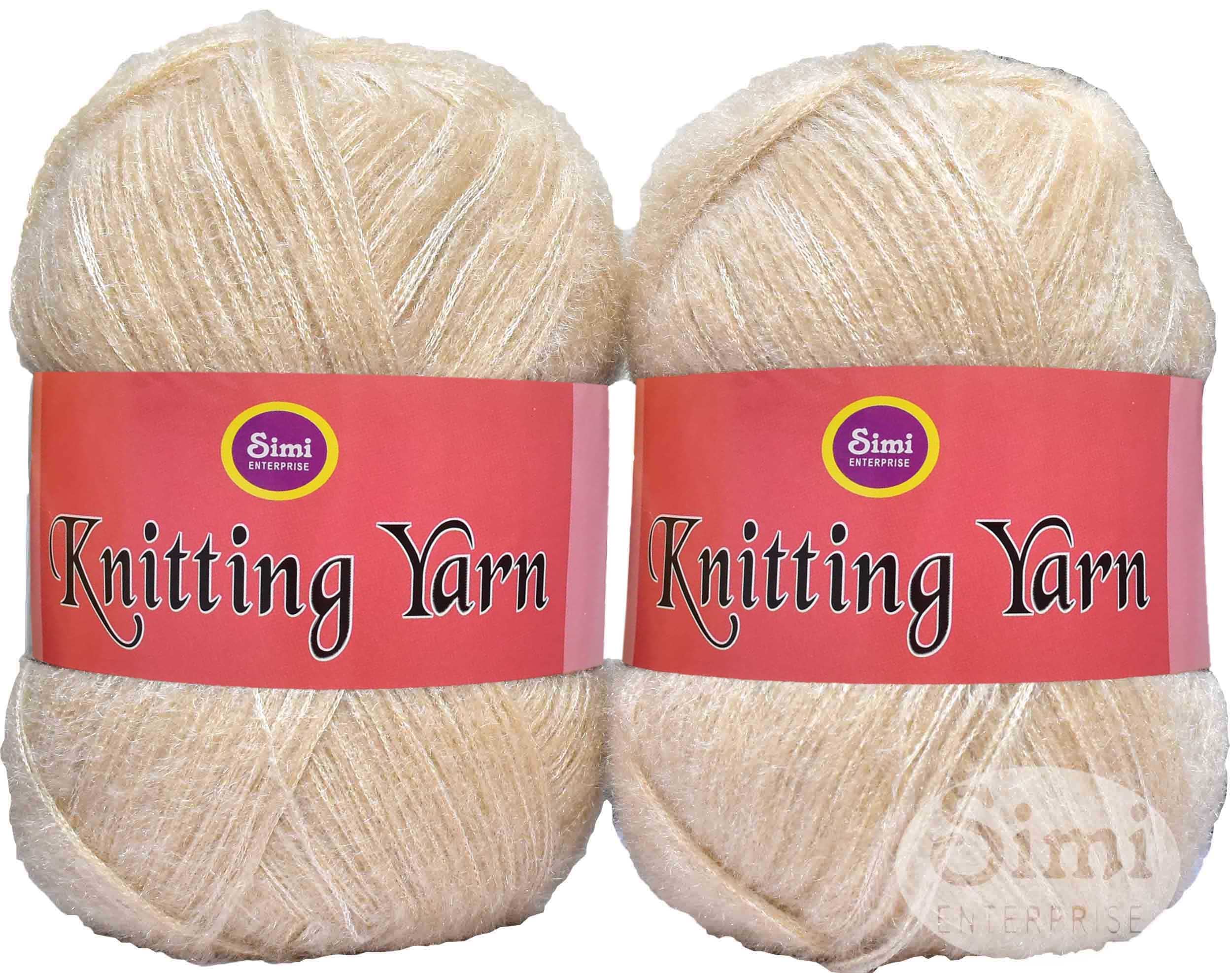 SIMI ENTERPRISE Knitting Wool Yarn, Soft Fancy Feather Wool Light Skin 500 GMS Best Used with Knitting Needles, Soft Fancy Wool-AK Art-HEE
